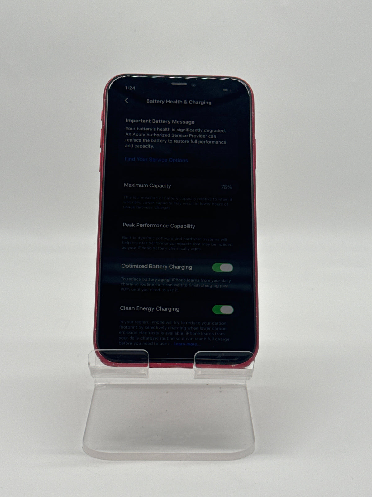 Apple iPhone 11 6.1" A2111 64GB Red Unlocked - Service Battery