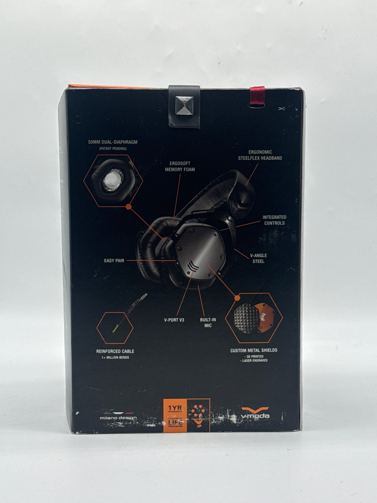 V-MODA Crossfade Wireless Over-Ear Bluetooth Headphones Black - New