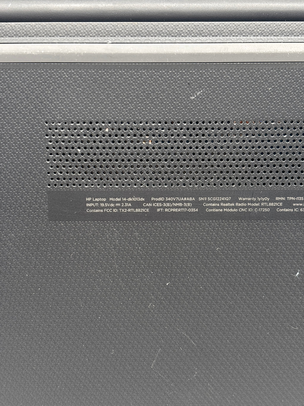 HP 14-DK1013DX AMD Athlon Silver 3050U 4GB RAM 128GB SSD Black - Used