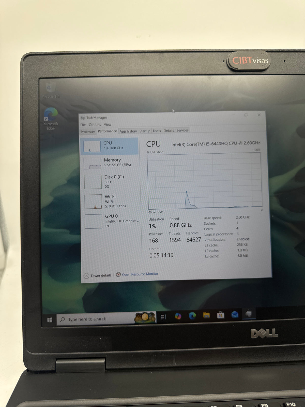 Dell Latitude 5580 15.6" Core i5-6440HQ 16GB RAM 512GB SSD - Service Battery