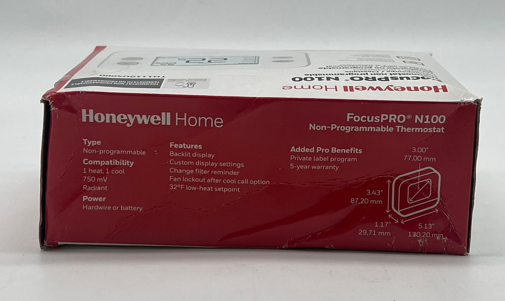 Honeywell N100 Thermostat White - New In Box