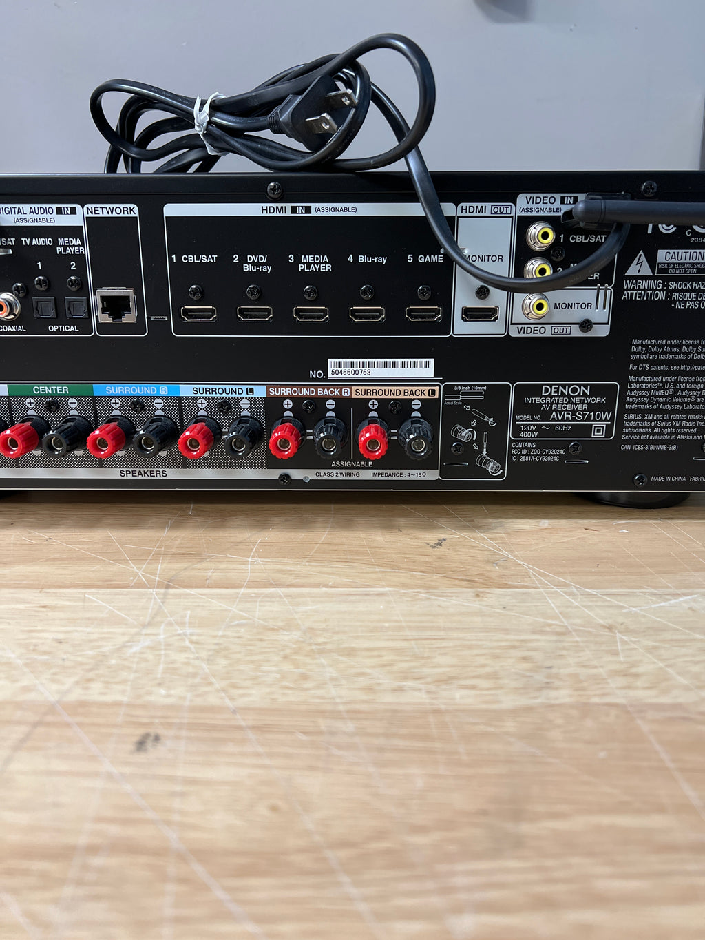 Denon AVR-S710W 7.2 Channel AV Receiver 4K WiFi Bluetooth AirPlay - New Open Box