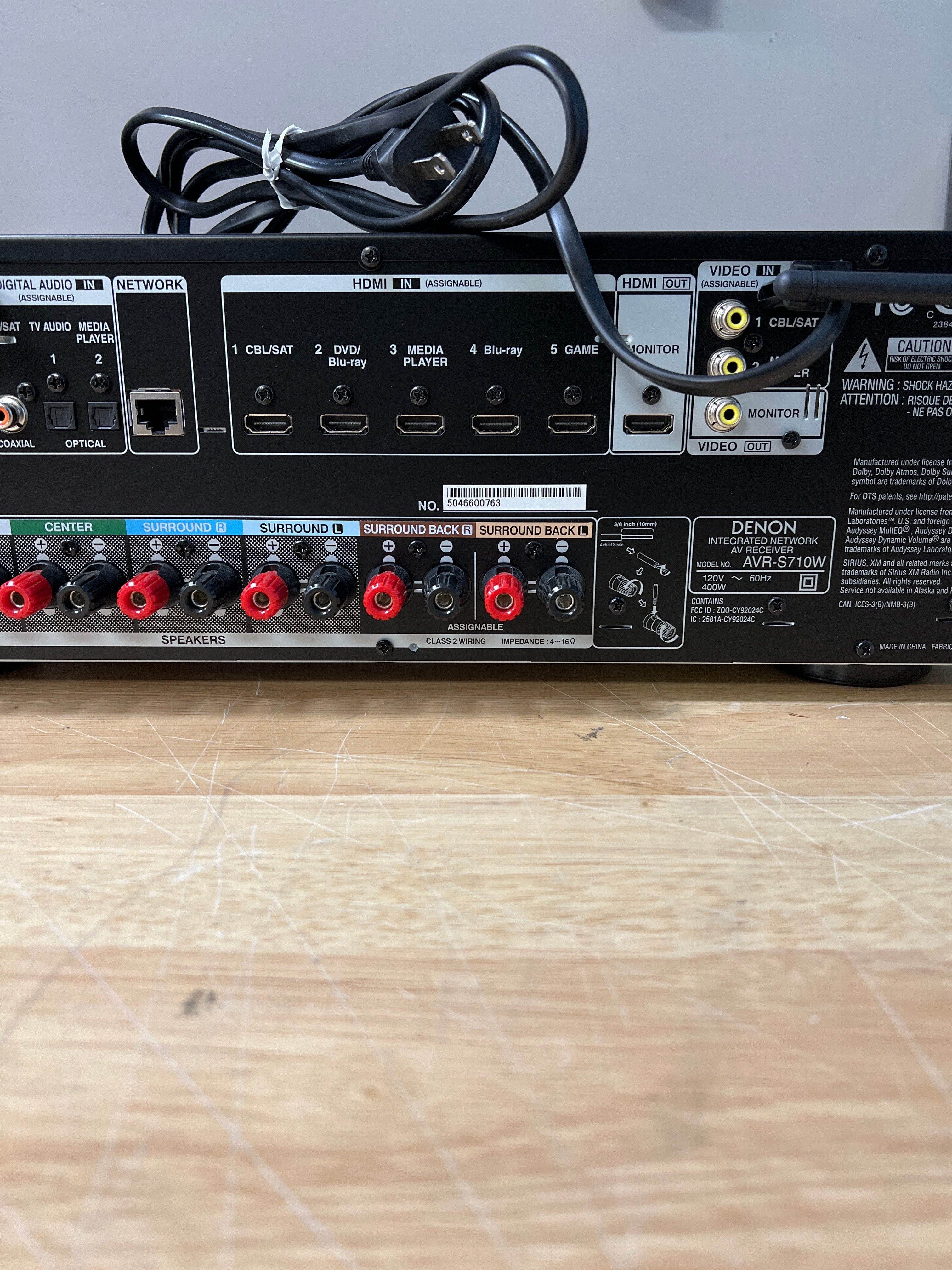 Denon AVR-S710W 7.2 Channel AV Receiver 4K WiFi Bluetooth AirPlay - New Open Box