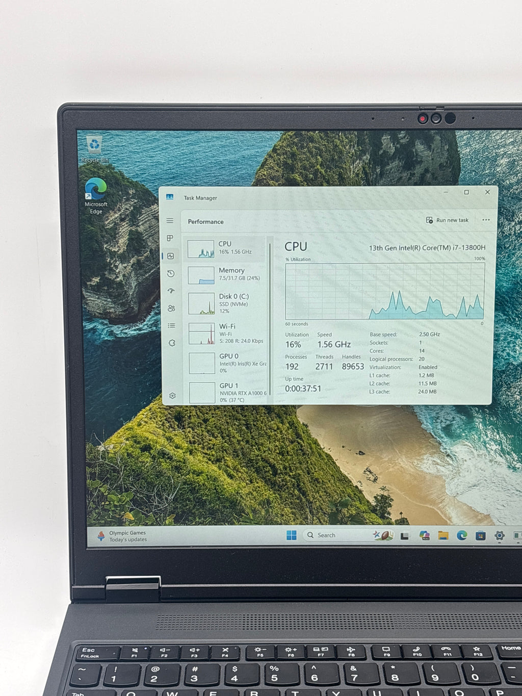 Lenovo ThinkPad P16v Gen 1 i7-13800H 32 GB RAM 512GB SSD RTX A1000 - For Parts (Read DESC)