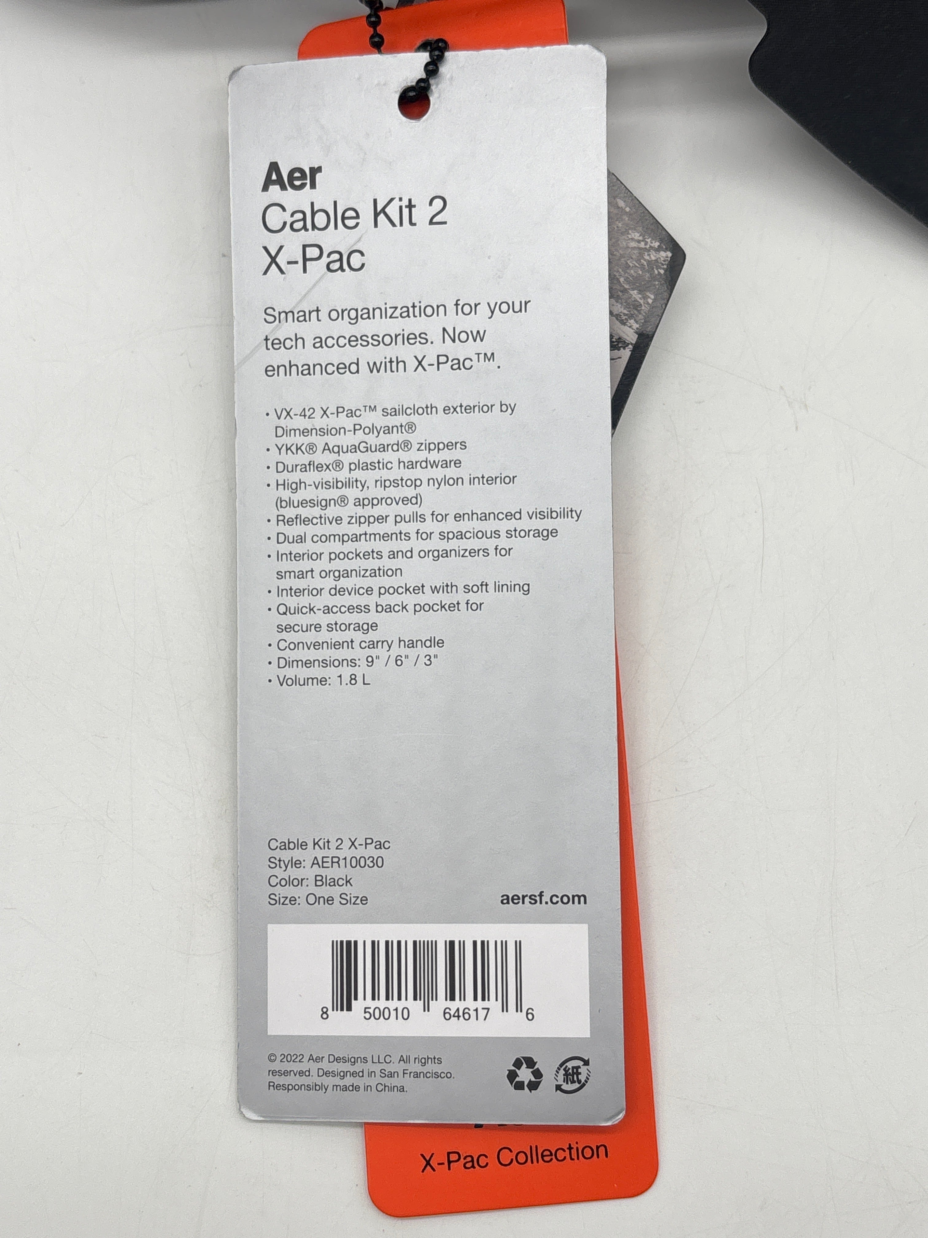 Aer Cable Kit 2 X-Pac Organizer - Black New