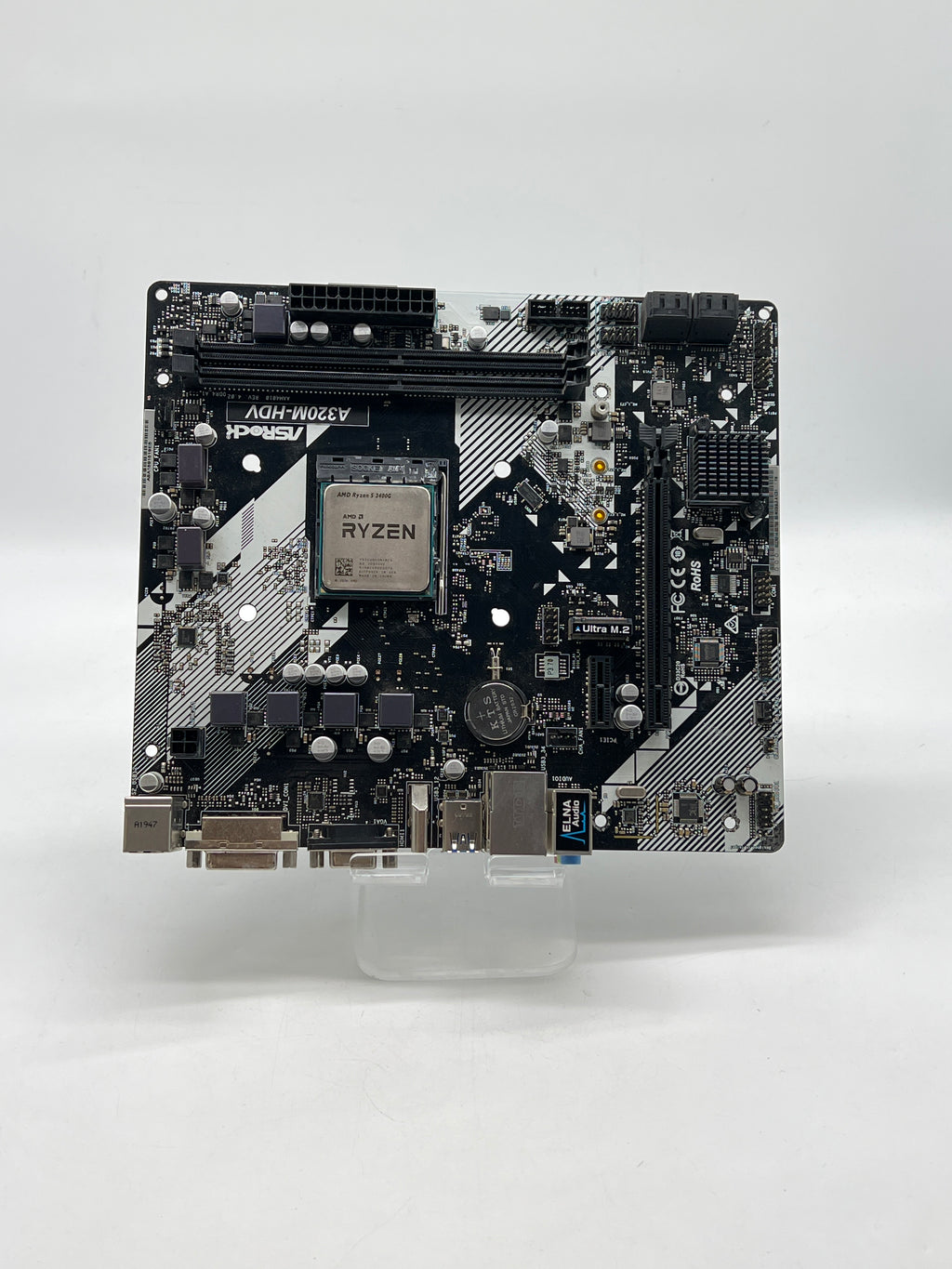 ASRock A320M-HDV AM4 Motherboard w AMD Ryzen 5 3400G - Used