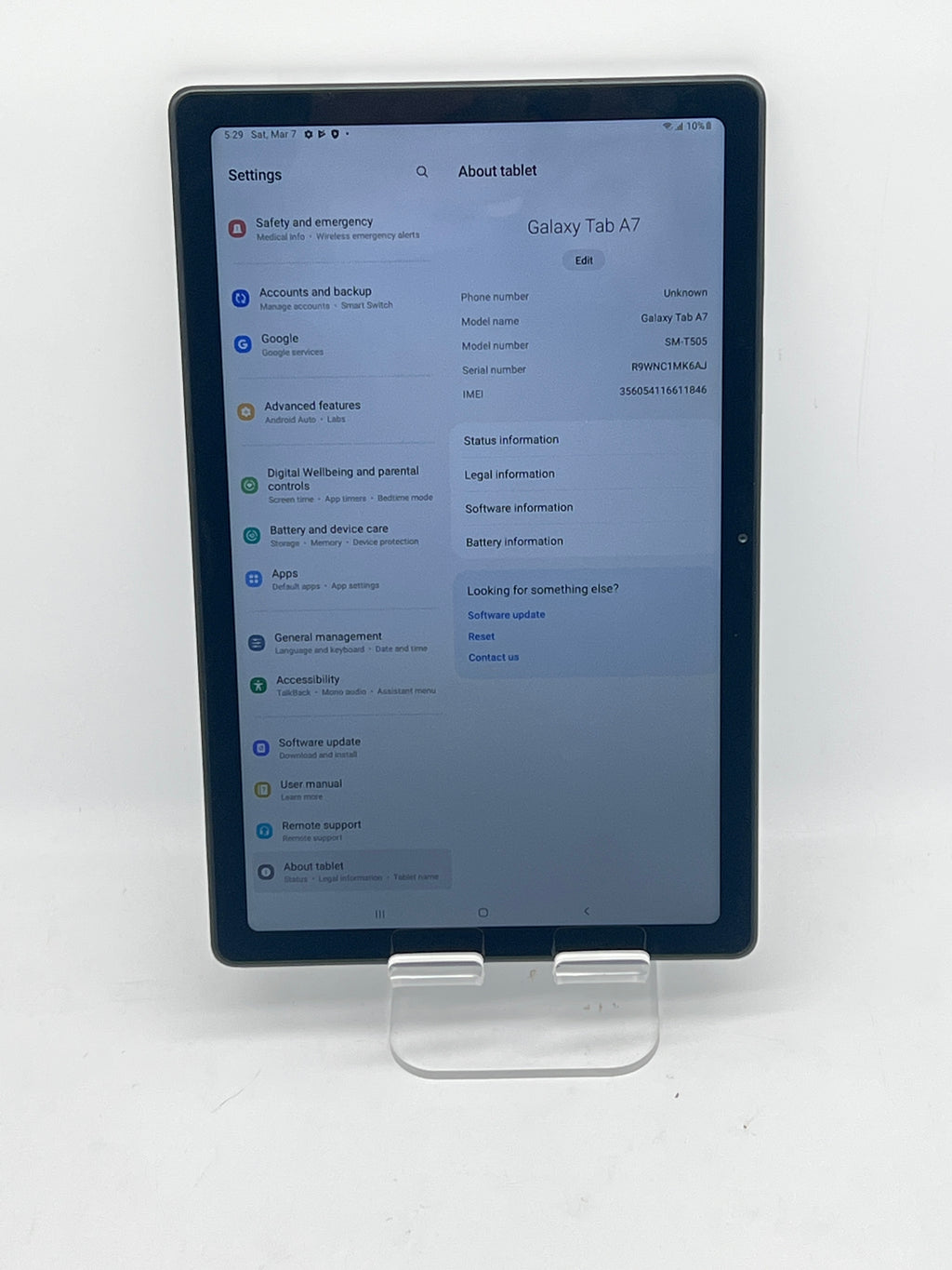 Samsung Galaxy Tab A7 SM-T505 Wi Fi + Cellular 32GB Unlocked - For Parts (Read)
