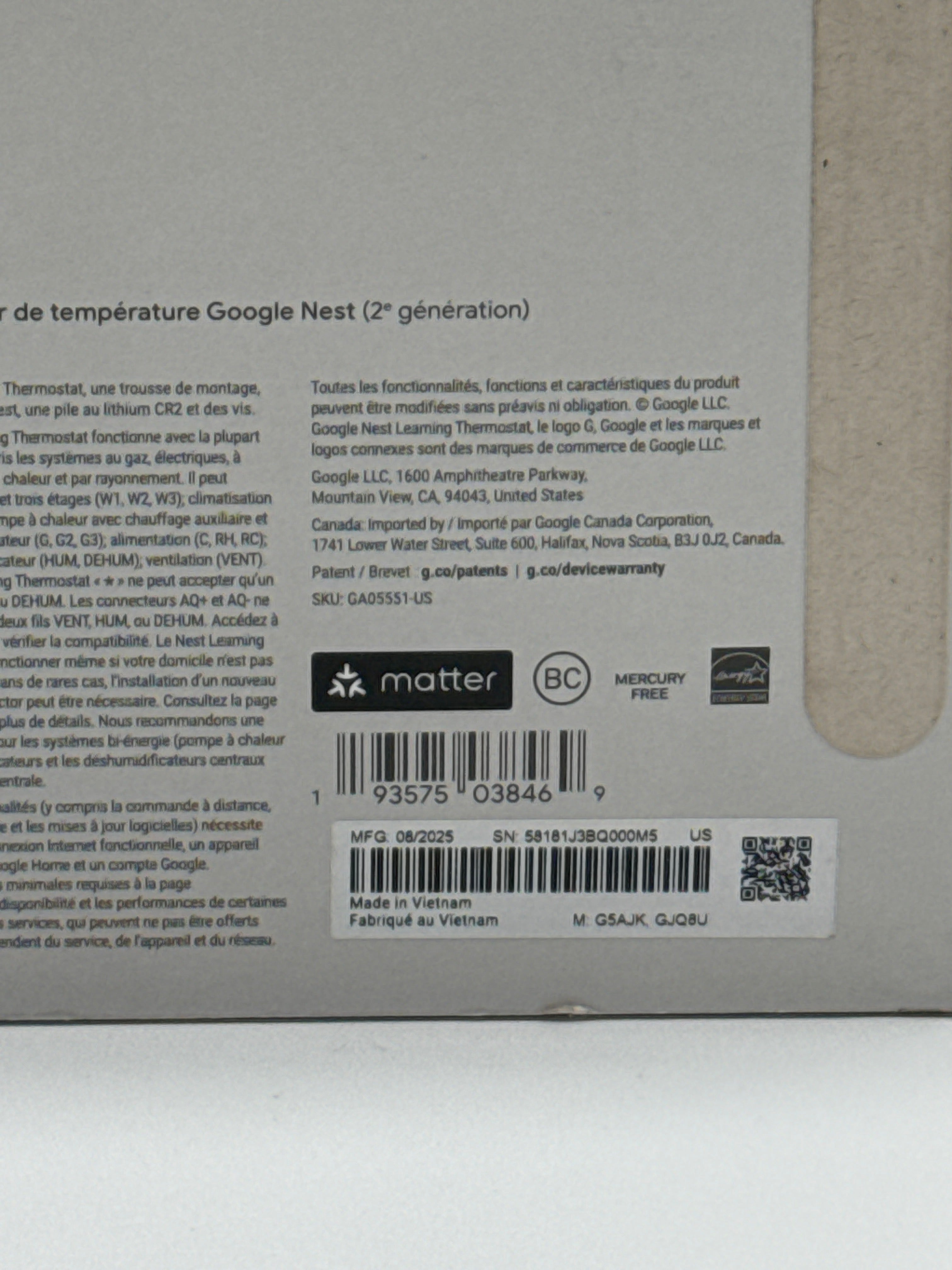 Google Nest Learning Thermostat 4th Gen Silver Programmable New In Box