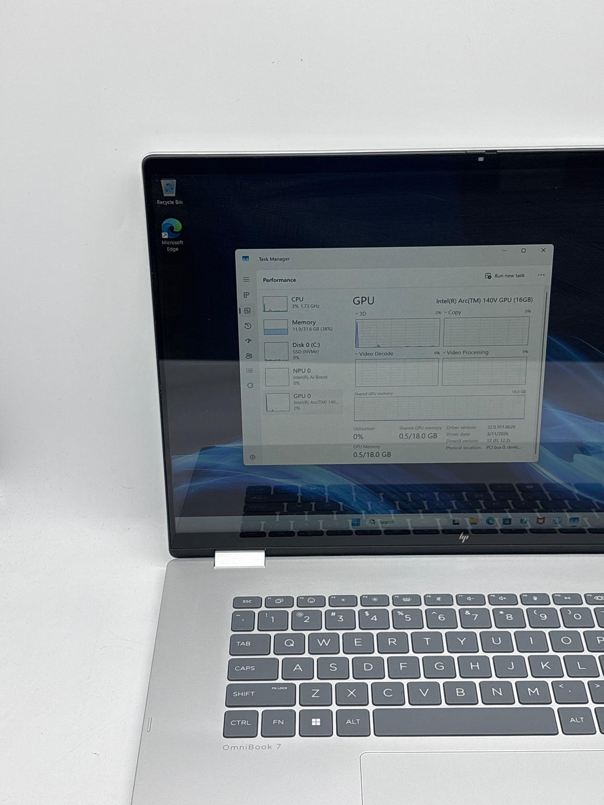 HP Omnibook 7 Flip 16t-au000 16" Core Ultra 7 258V 32GB RAM 1TB SSD Silver - Used