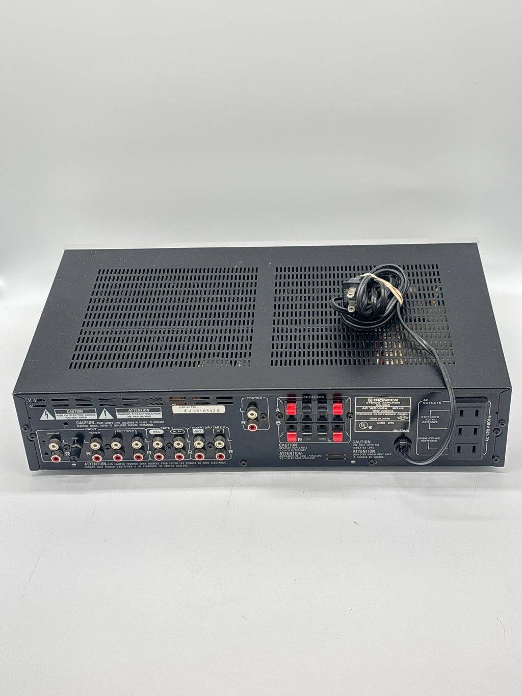 Pioneer Amplifier SA-950 Integrated Amplifier Silver Untested - Does not power on