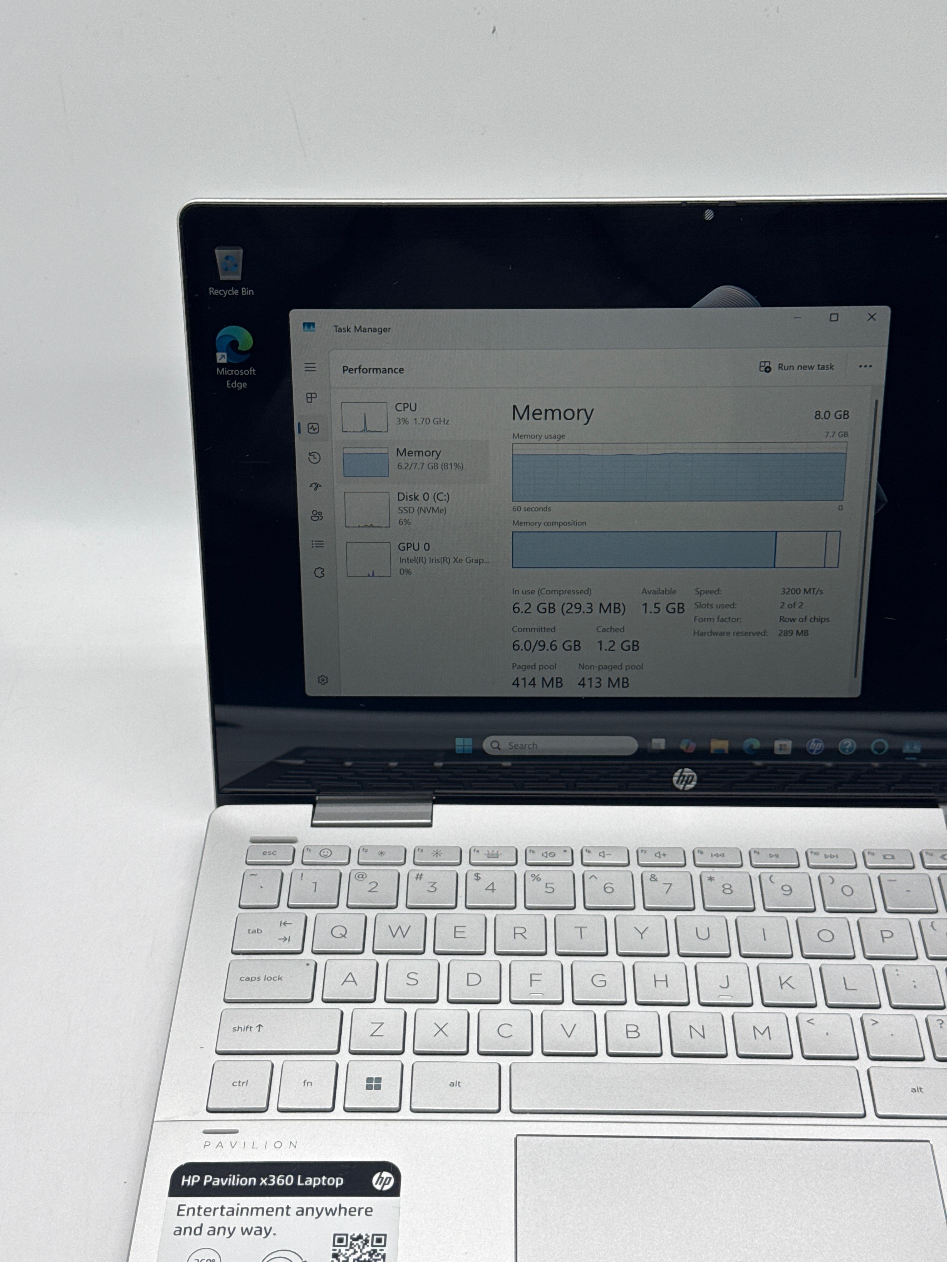 HP Pavilion x360 14-ek0033dx i5-1235U 8GB RAM 512GB SSD