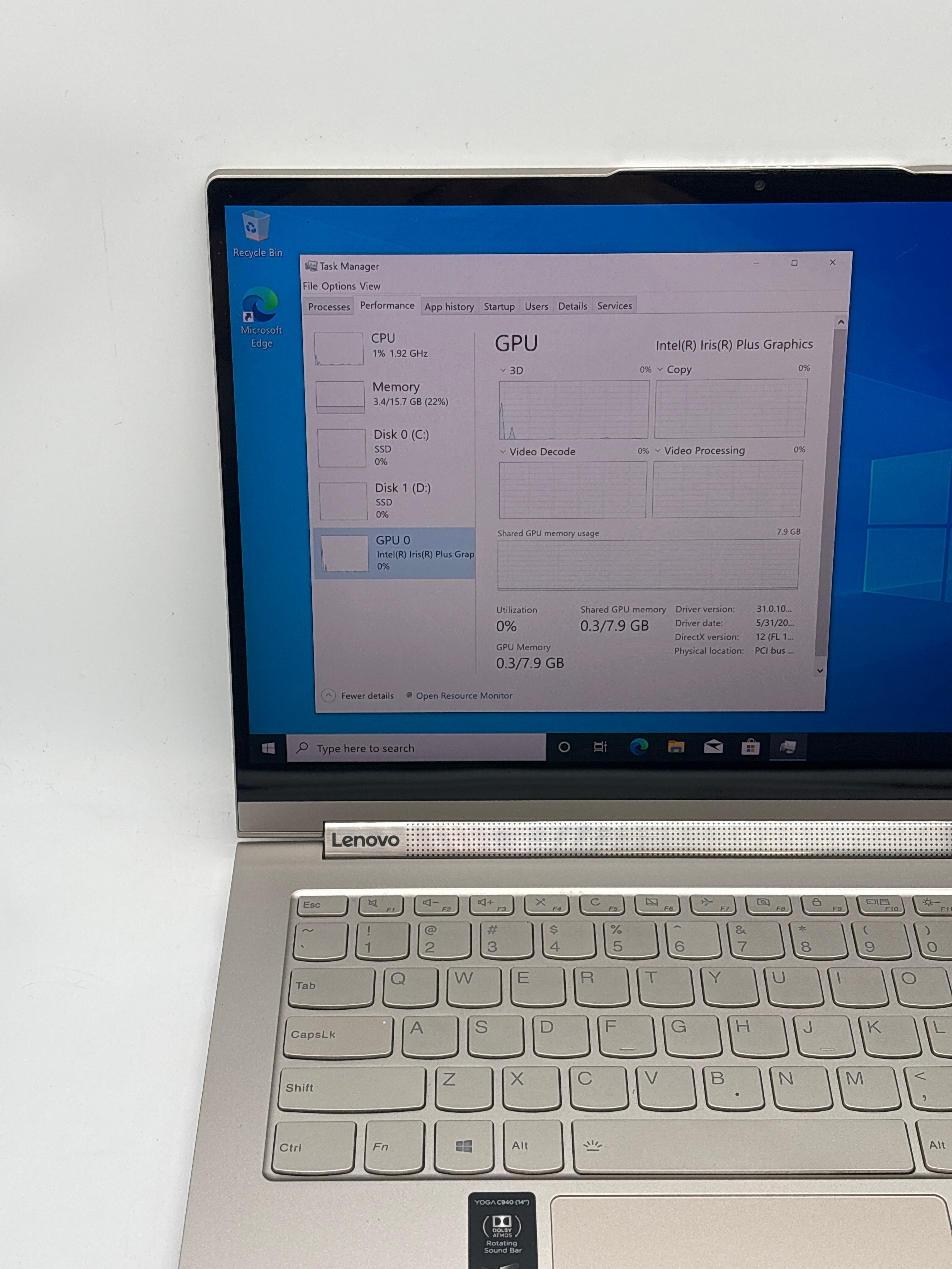 Lenovo Yoga C940-14IIL i7-1065G7 16GB RAM 512GB SSD