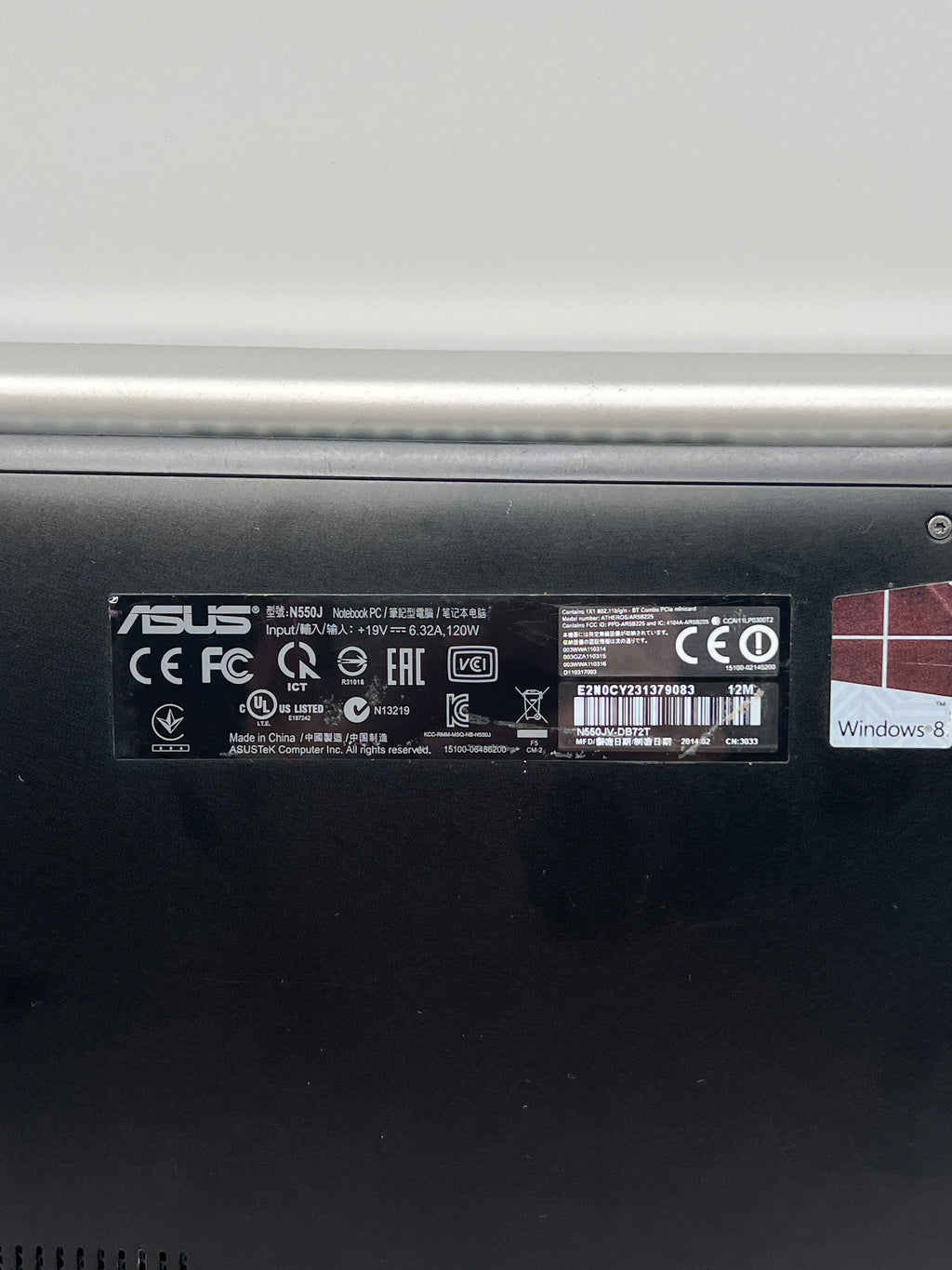 Asus N550J Core i7-4700hq 8GB RAM 1TB HDD - For Parts (Bad Battery)