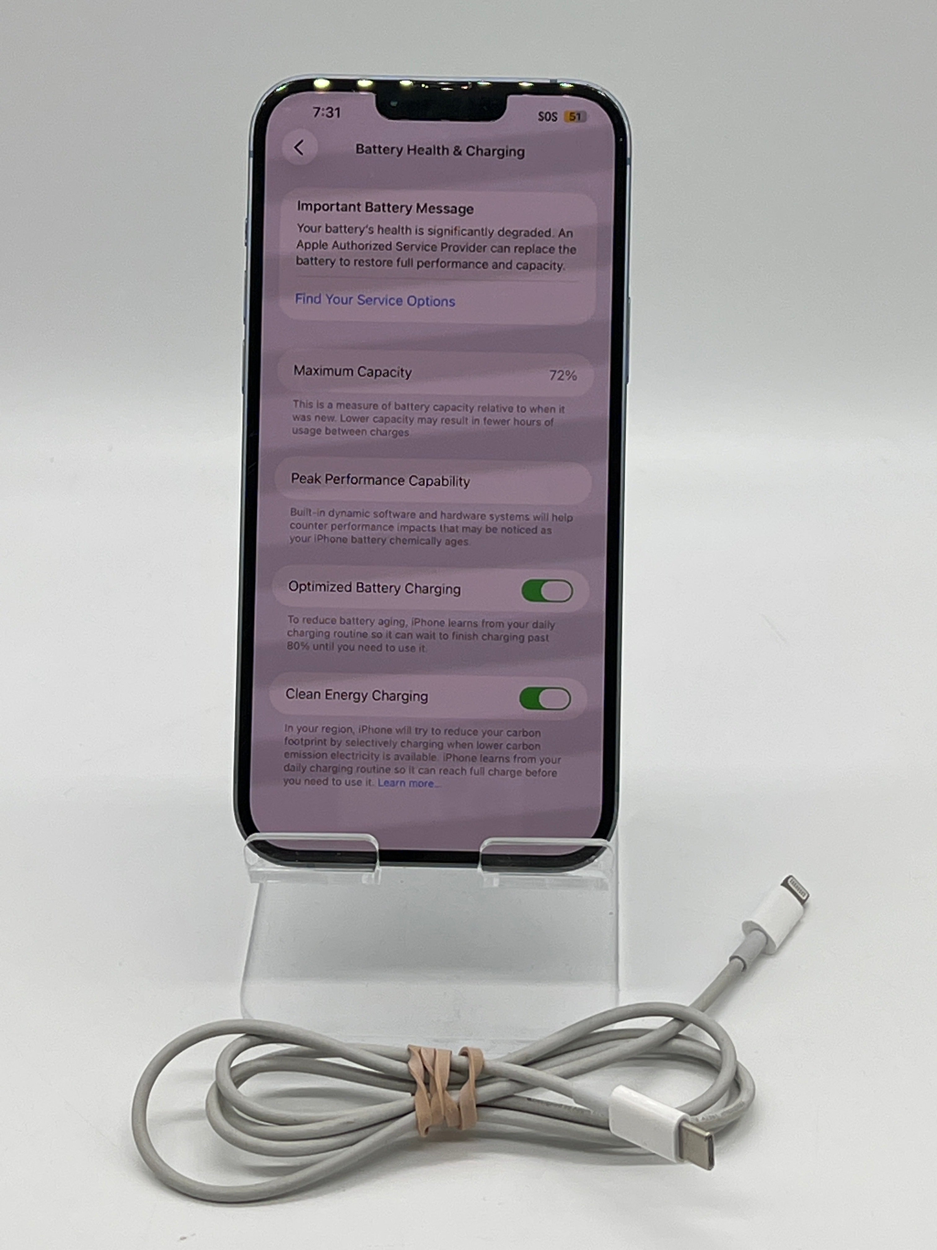 Apple iPhone 14 Plus 128 GB Blue Unlocked For Parts (Bad Battery)