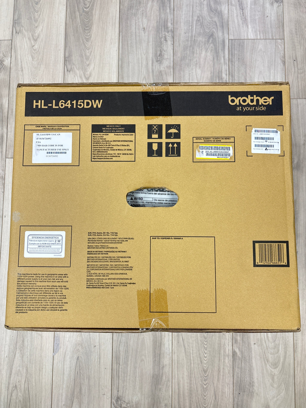 Brother HL-L6415DW Laser Monochrome Printer Wireless White New