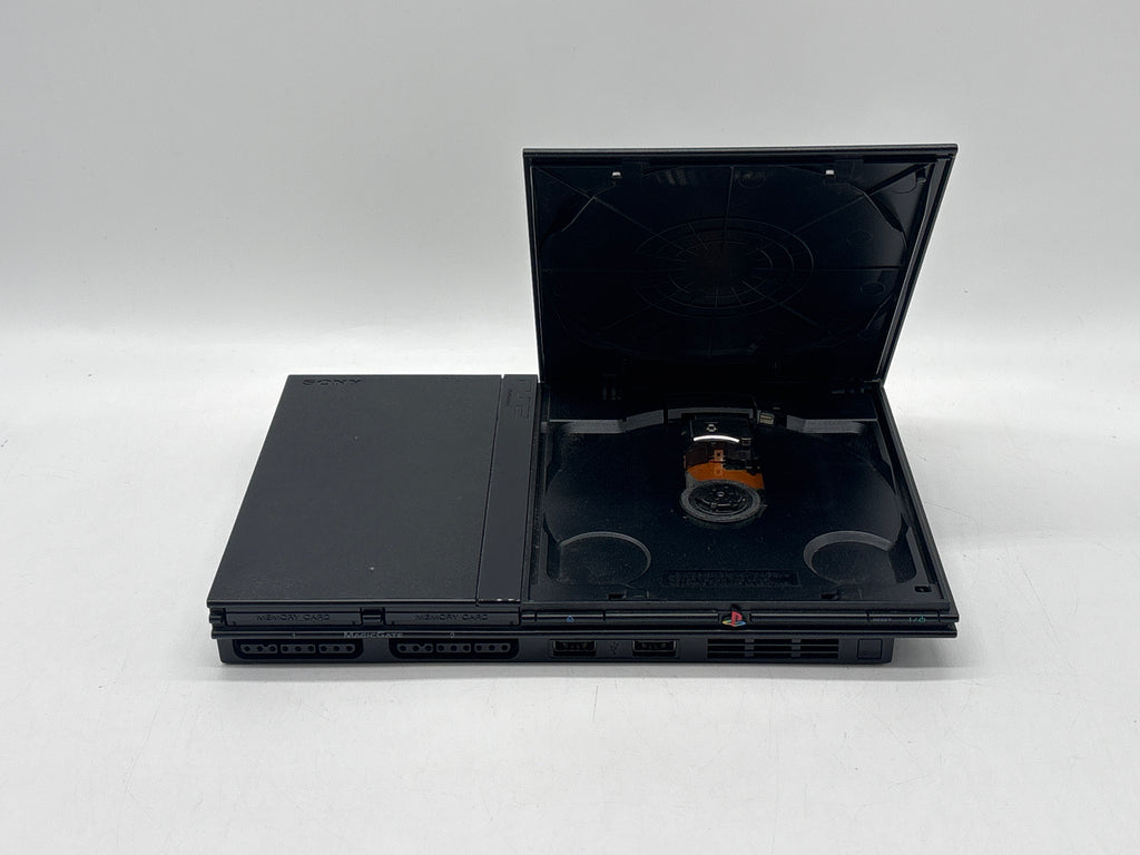 Sony PlayStation 2 Slim (SCPH-77001) + Cables + 2 8GB Storage Cards + 3 Controllers- Used