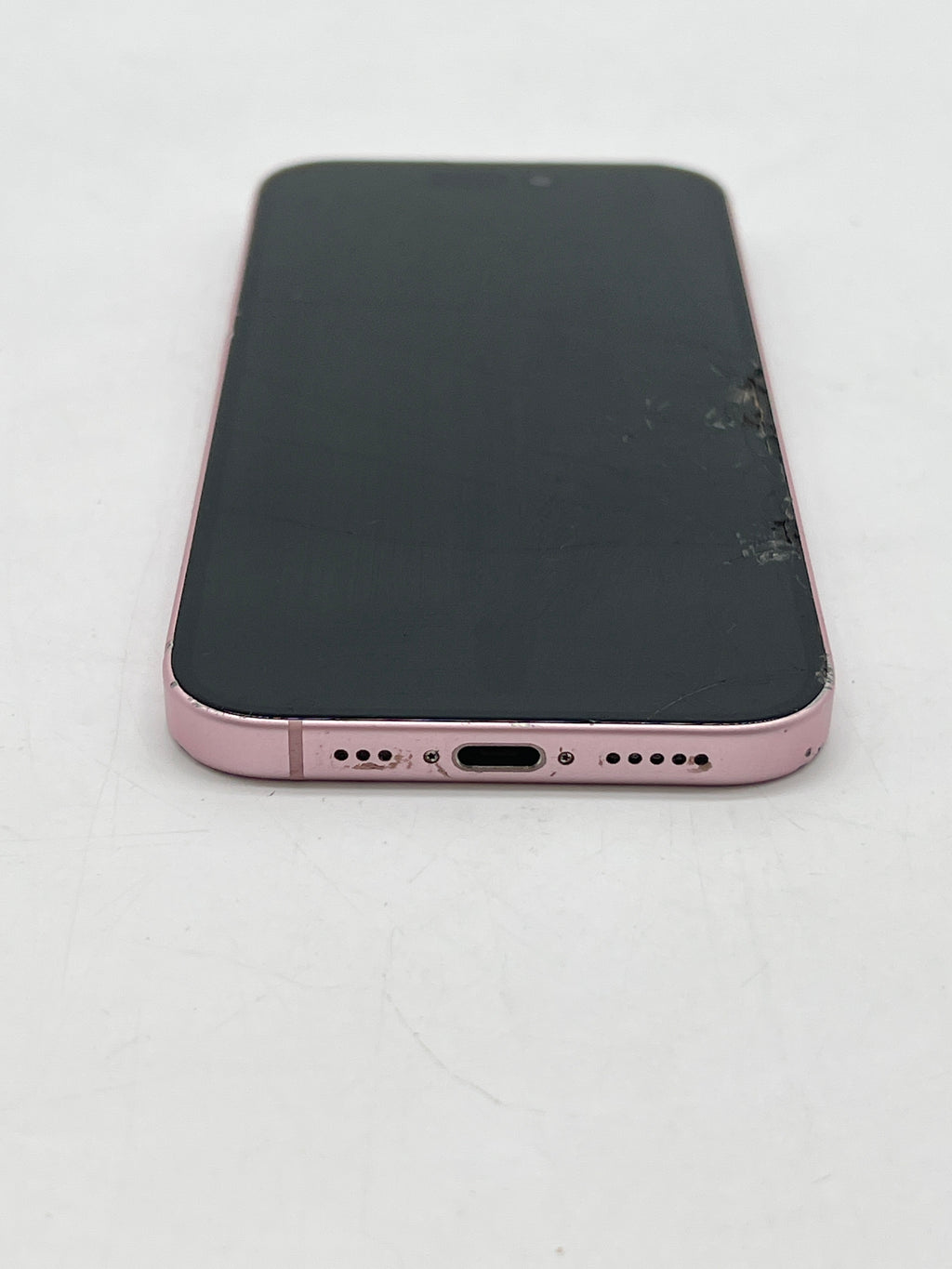 Apple iPhone 15 128GB T-Mobile Pink front, back and camera lens cracked