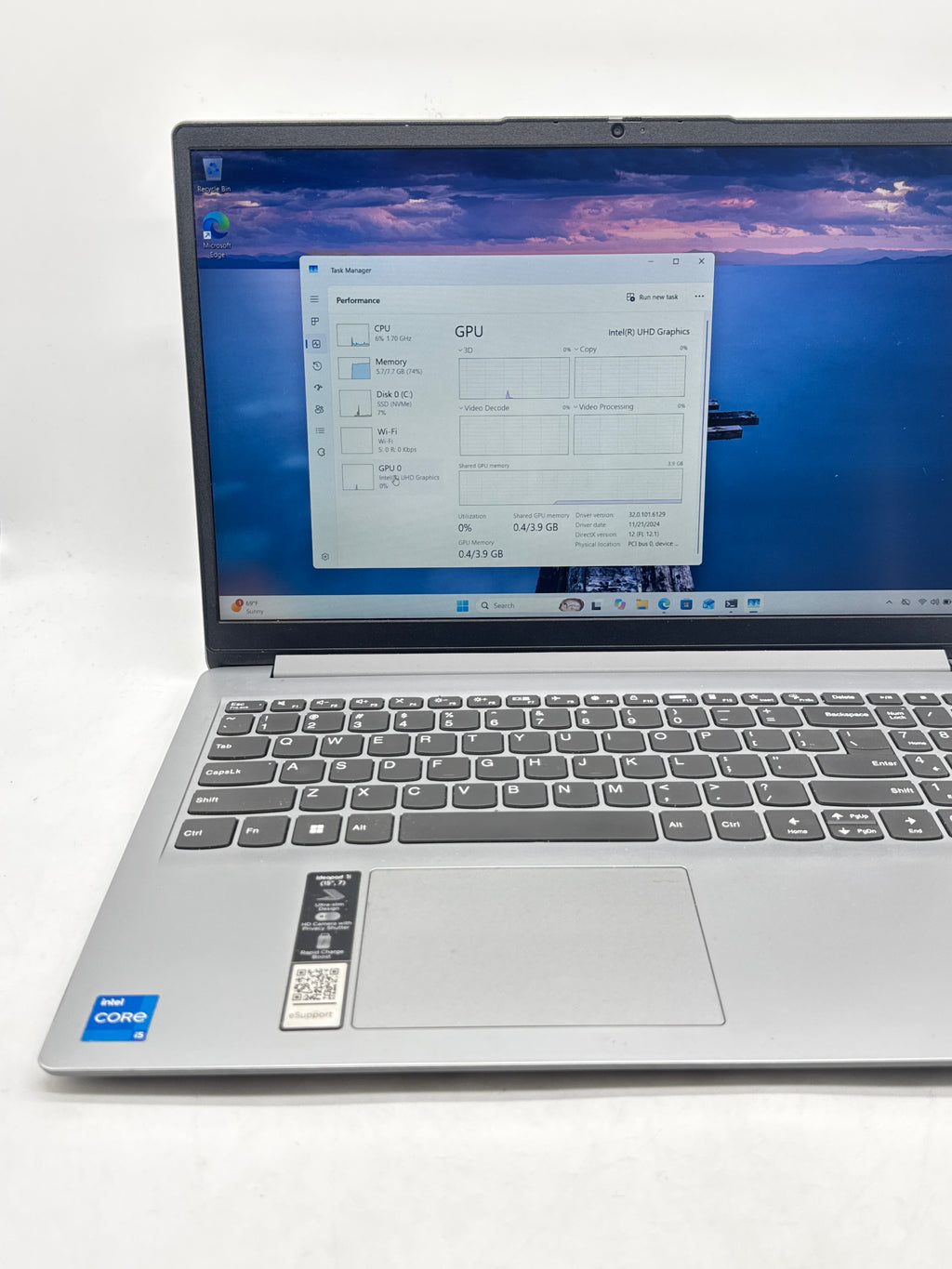 Lenovo IdeaPad 1i 15IAU7 Core i5 1235U 8GB RAM 512GB SSD 15.6in Silver - Used