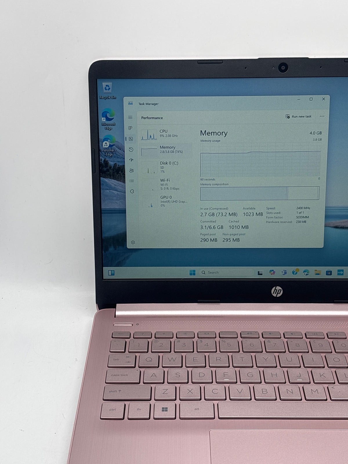 HP 14-cf2112wm 14" Intel N4120 4GB RAM 64GB SD Pink - Used