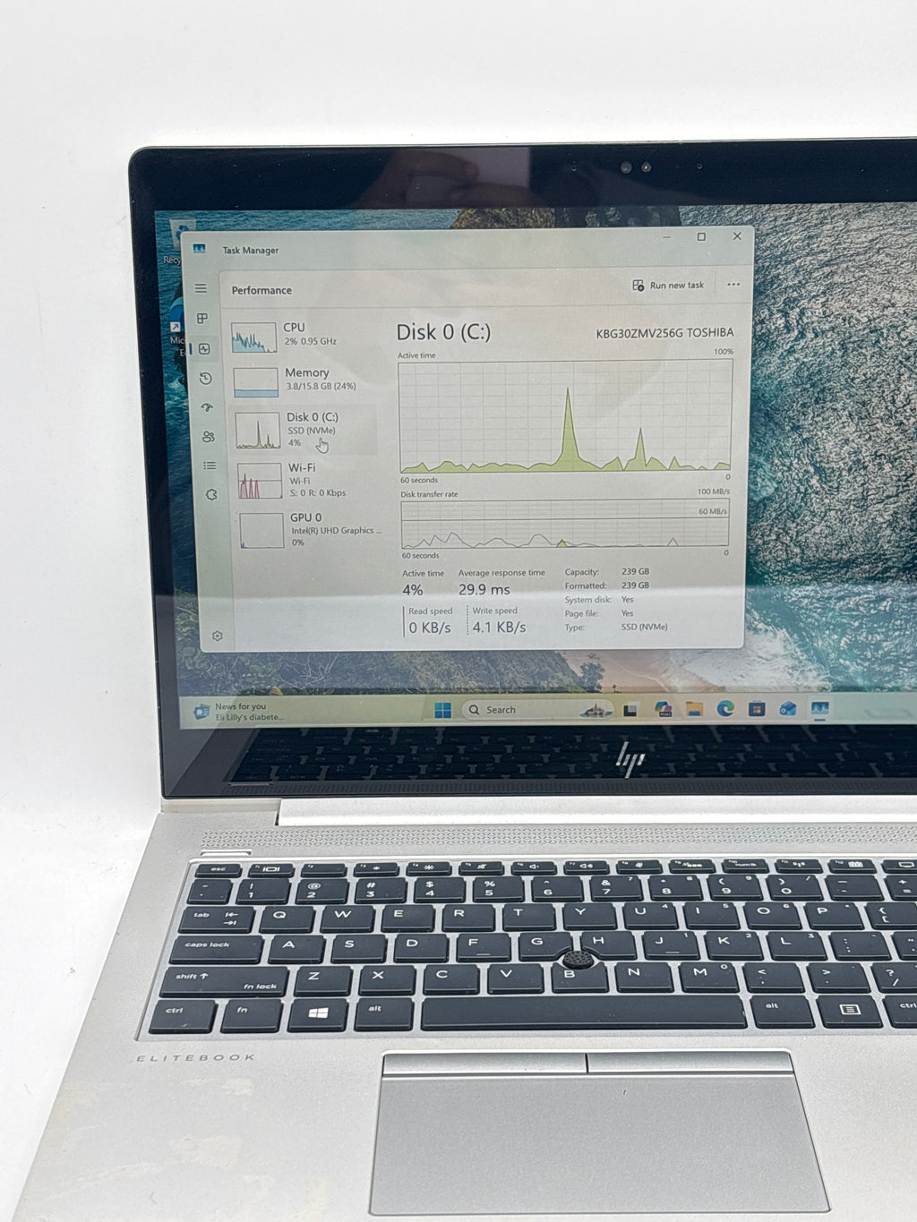 HP EliteBook 840 G5 14" Intel Core i5-8350U 16GB RAM 256GB SSD Silver - Used