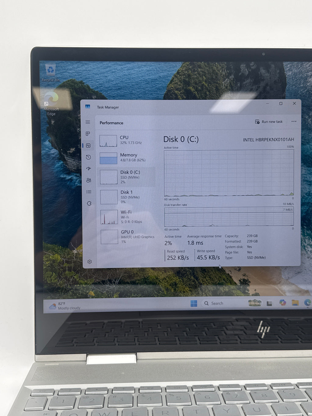 HP ENVY x360 15m-dr1011dx i5-10210U 8GB RAM 256GB SSD - Bad Battery