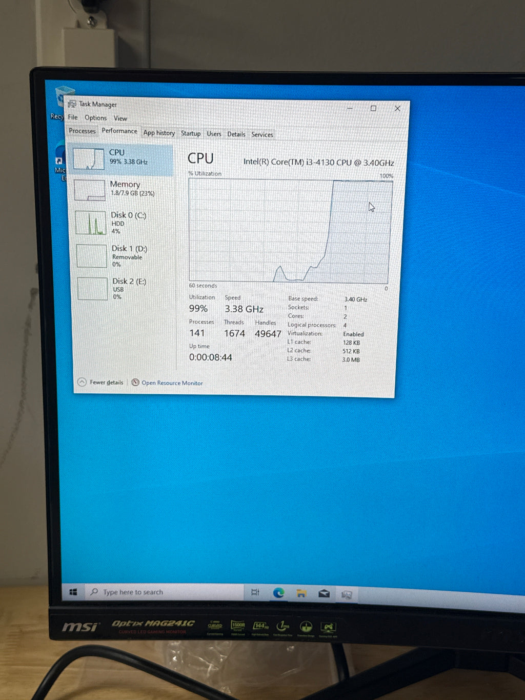 Dell Inspiron 3847 i3-4130 8GB RAM 1TB HDD
