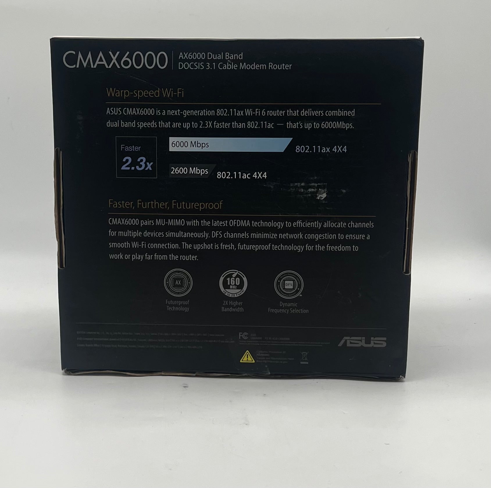 ASUS CMAX6000 WiFi 6 Cable Modem Wireless Router Gateway - Used With Box