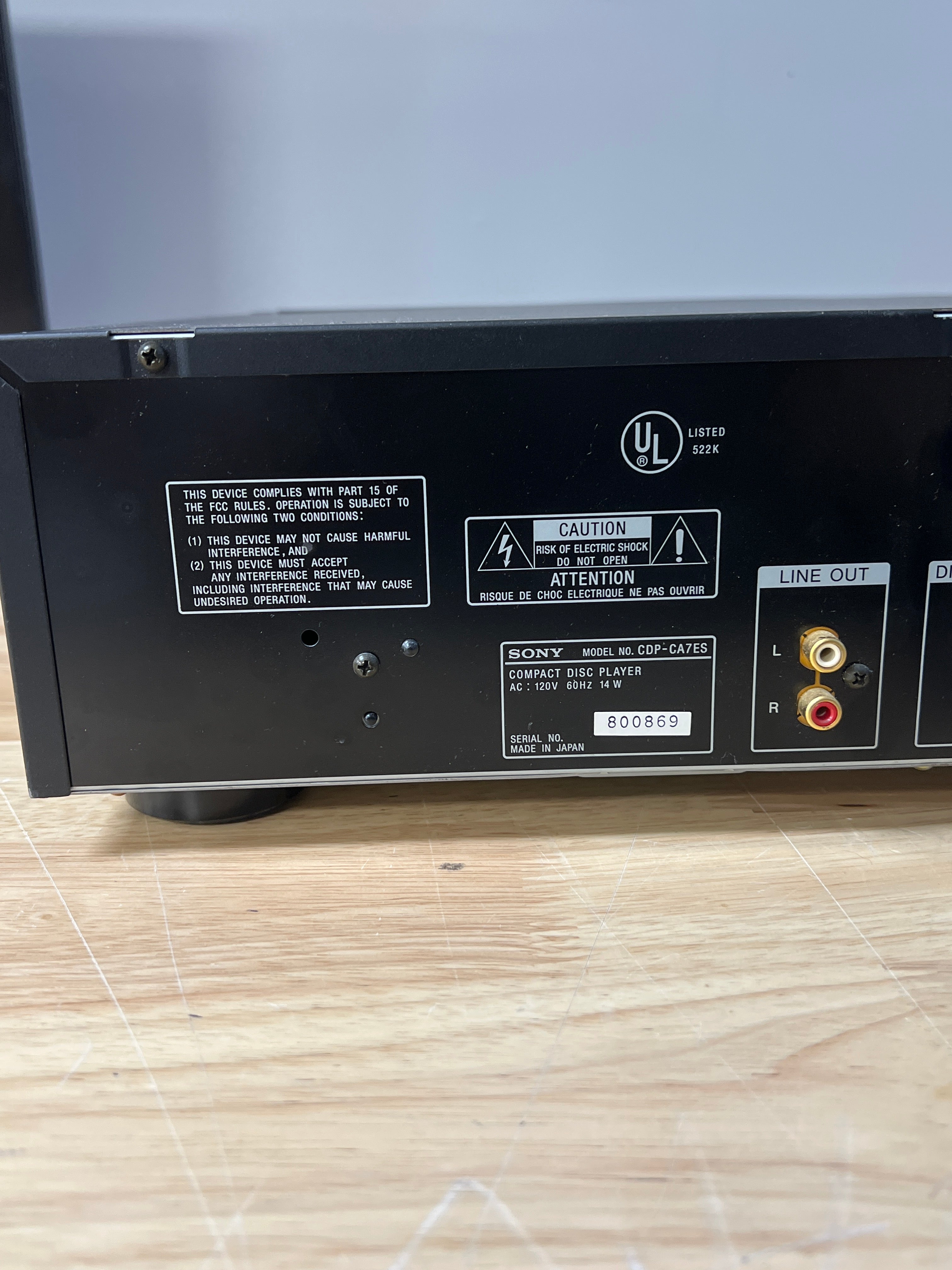 Sony CDP-CA7ES ES Series 5 Disc CD Changer Black Used