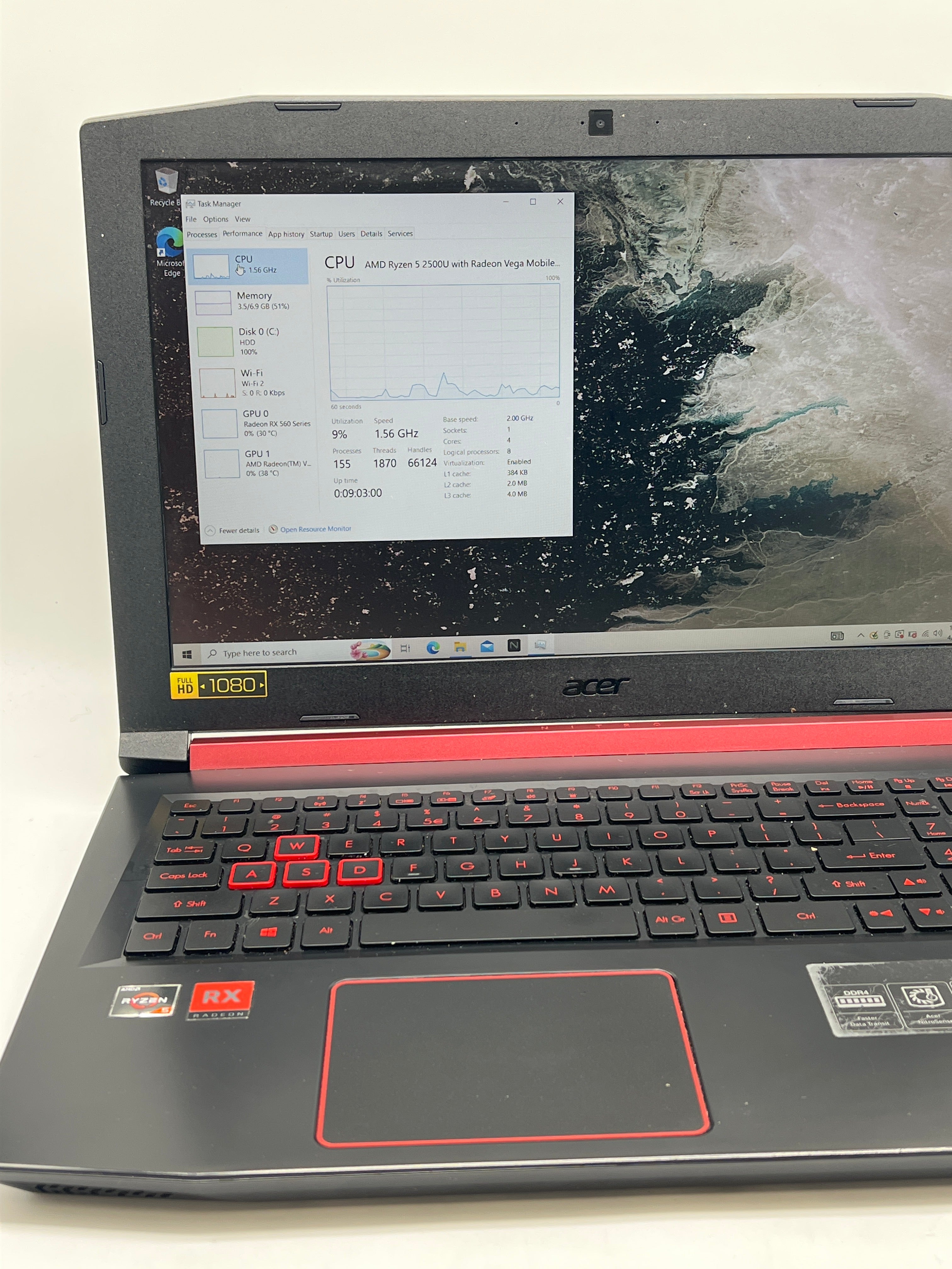 Acer Nitro 5 AN515-42 Ryzen 5-2500u 8GB Ram 1TB HDD RX 560X - For Parts Read