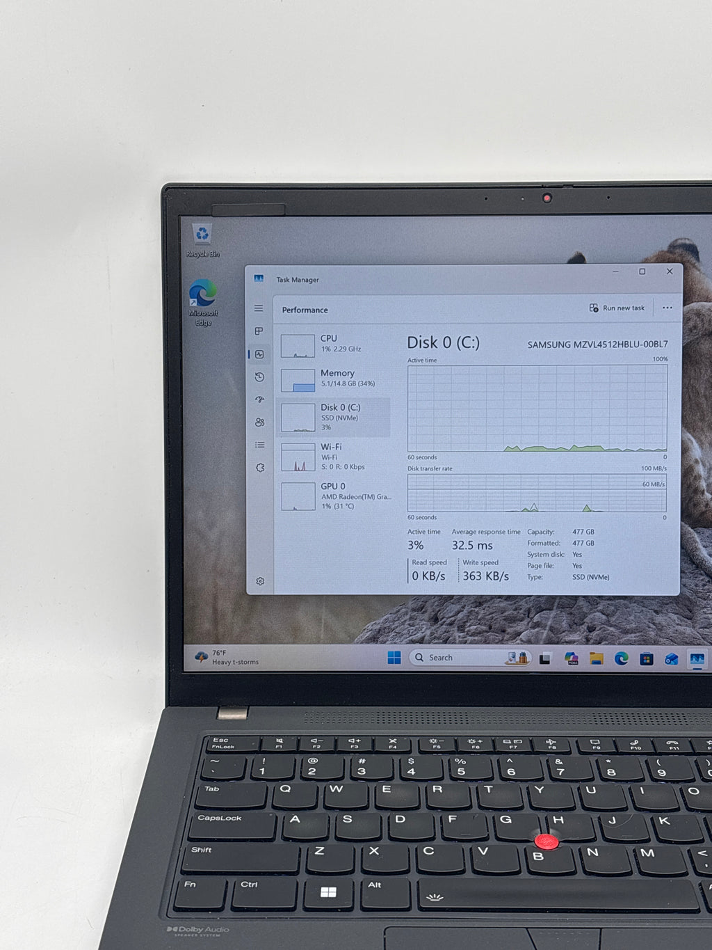 Lenovo ThinkPad T14 Gen 3 Ryzen 7 Pro 6850U 16GB RAM 512GB SSD Used