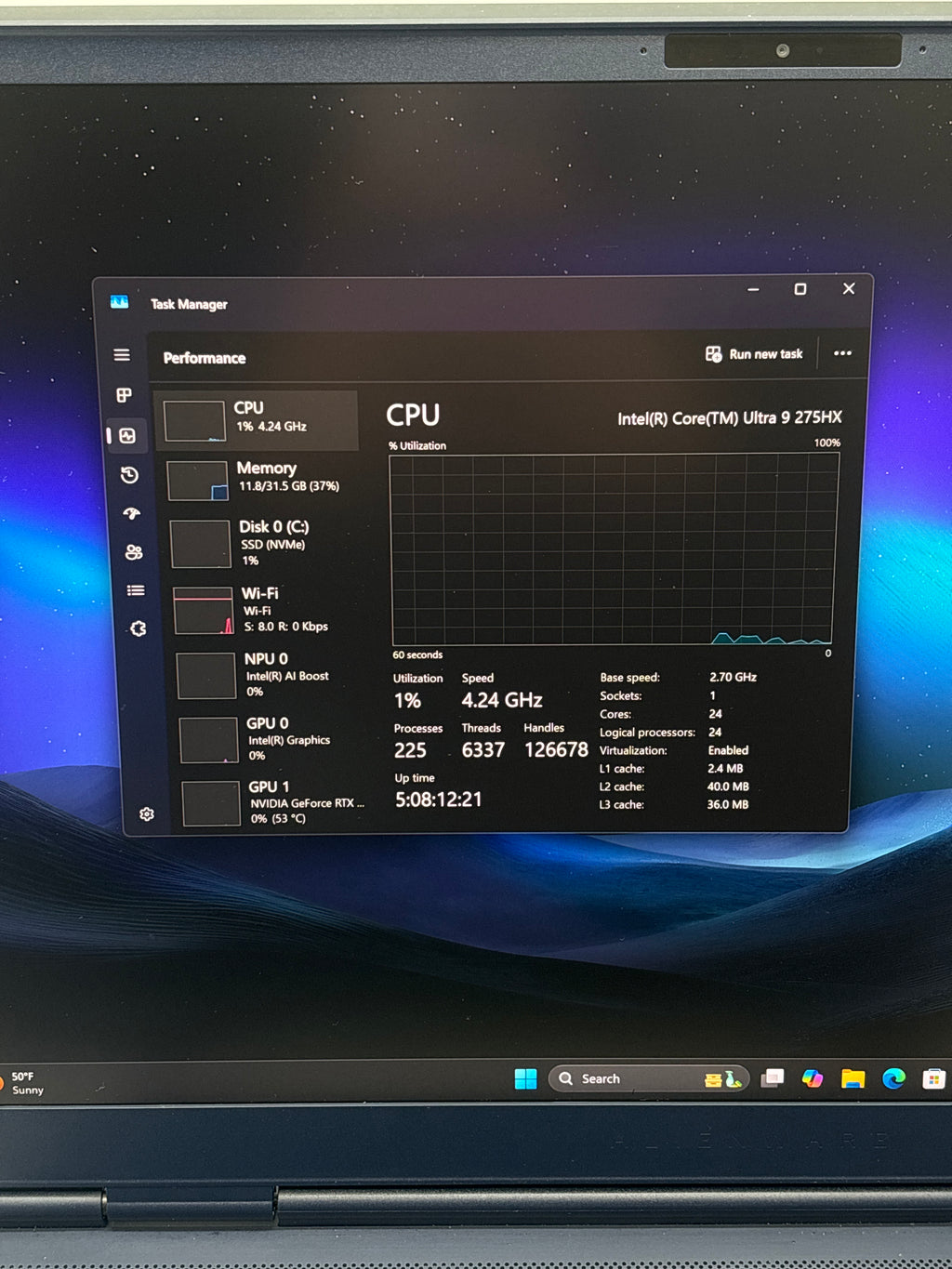 Dell Alienware 16X Aurora AC16251 Core Ultra 9 275HX 32GB RAM 1TB SSD