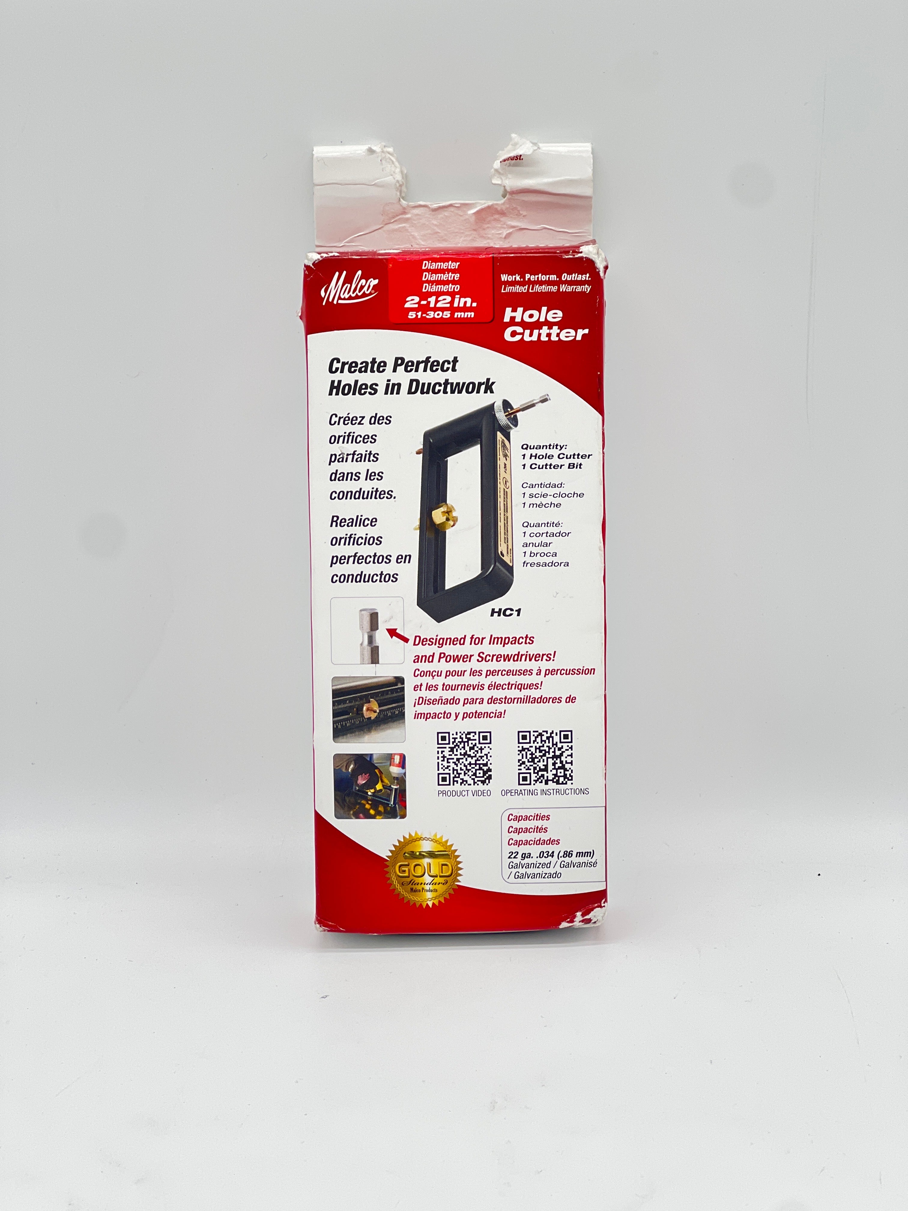 Malco HC1 Hole Cutter Black Steel 1.5 Inch New Open Box