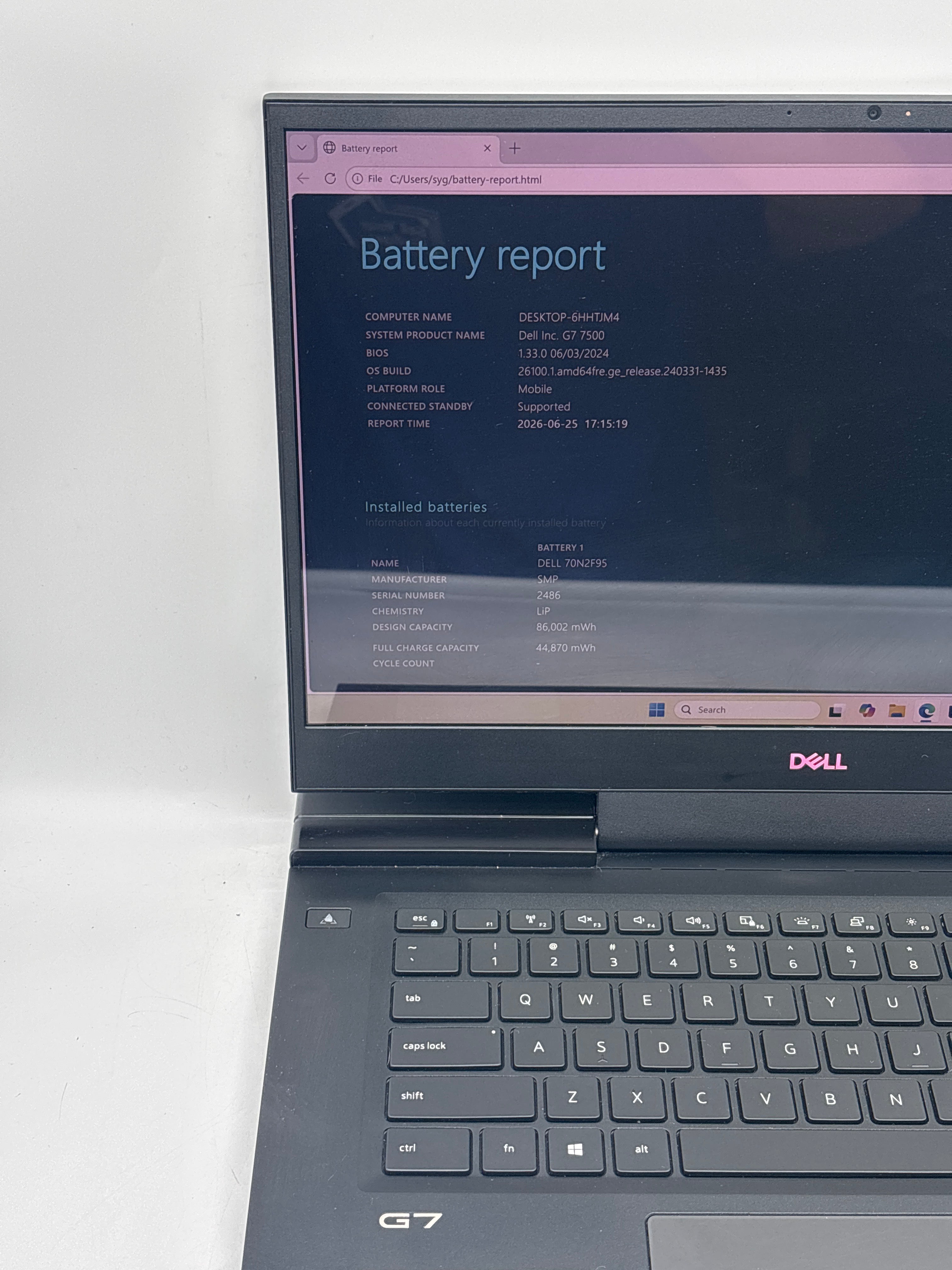 Dell G7 7500 15" Intel Core i7-10750H 16GB RAM 1TB SSD - For Parts