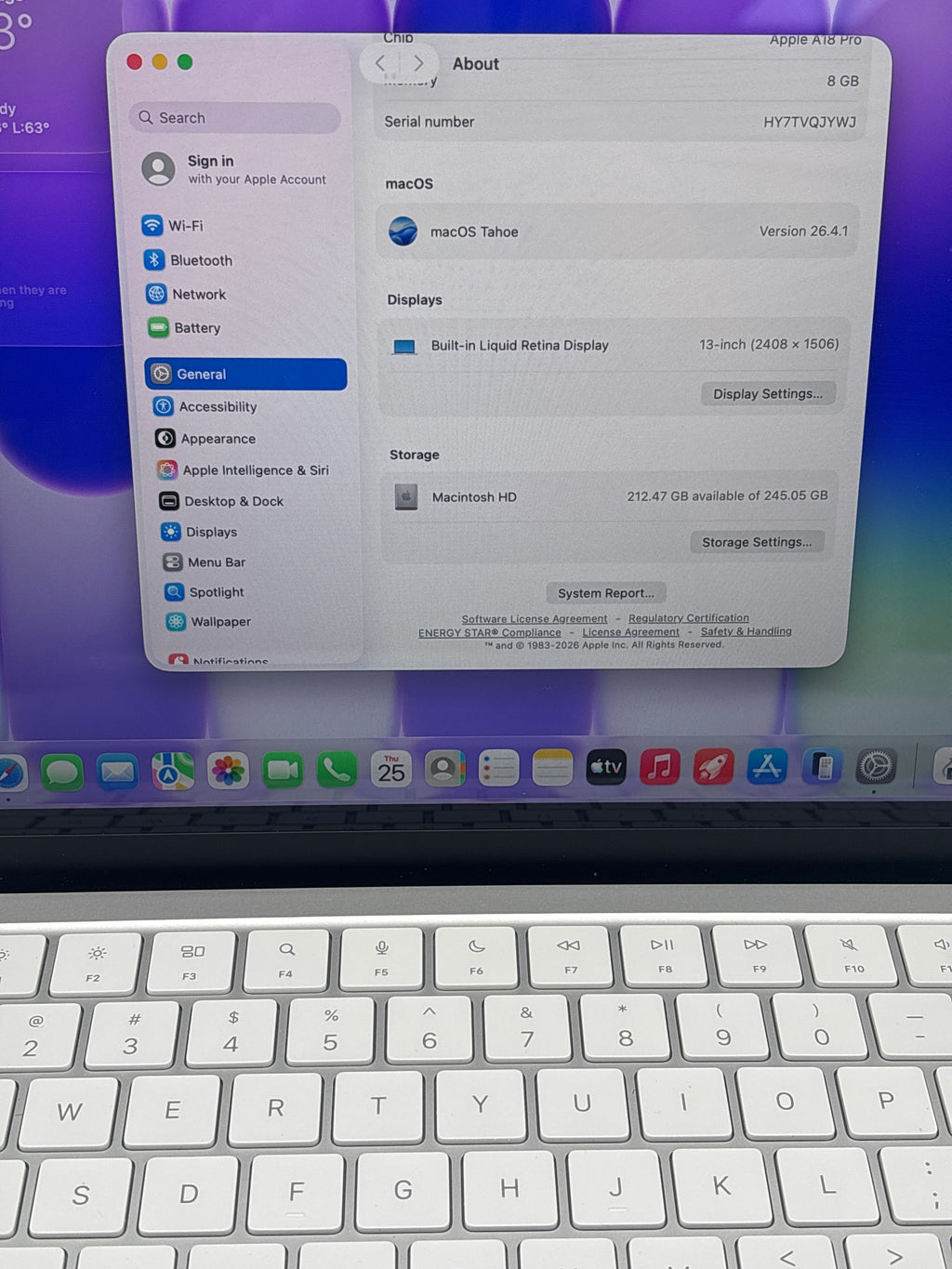 Apple MacBook Neo 13" A3404 A18 Pro 8GB RAM 256GB SSD - Used