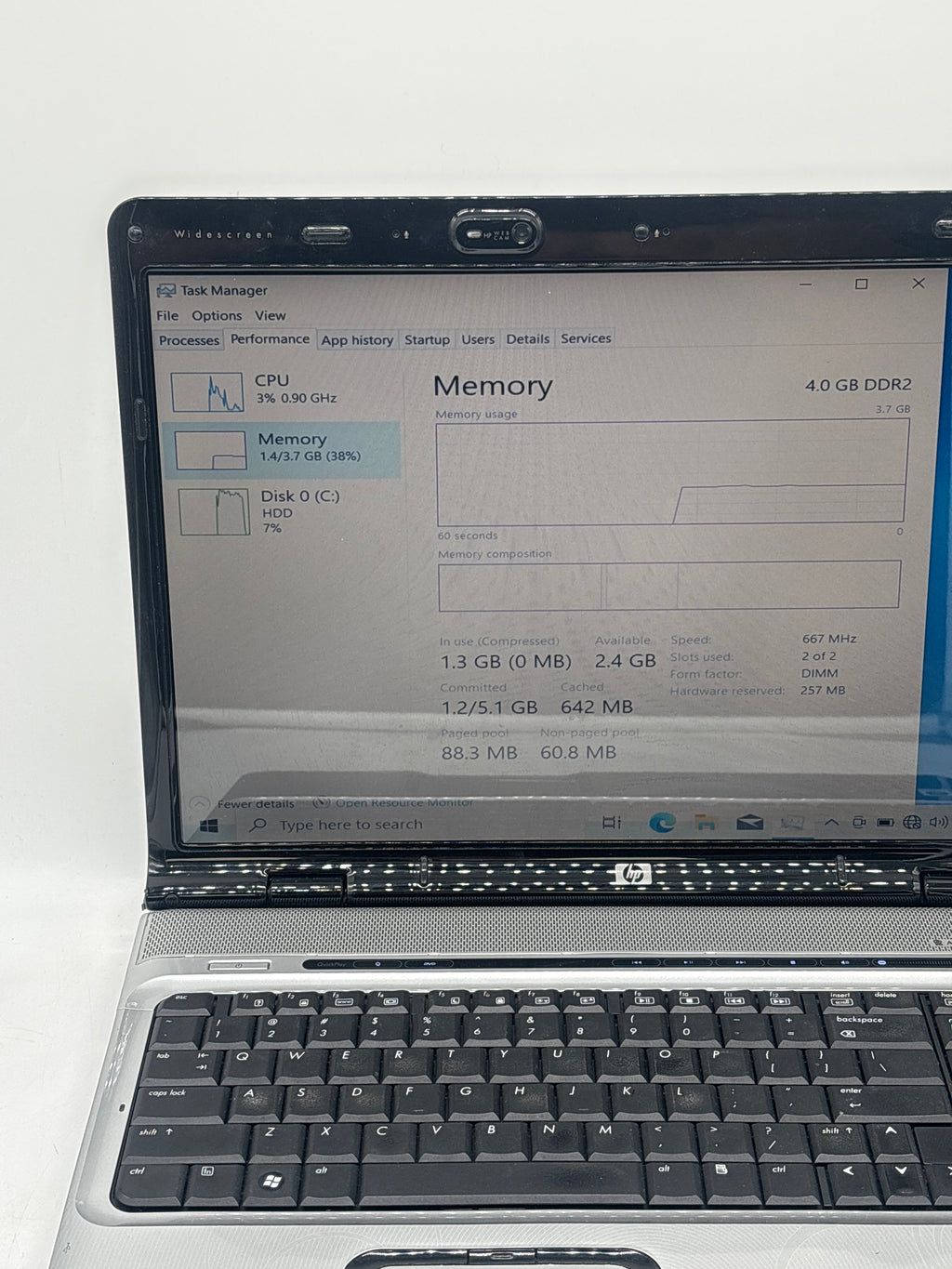 HP Pavillion dv2000 AMD Turion 64 X2 4GB RAM 250GB HDD - Bad HDD