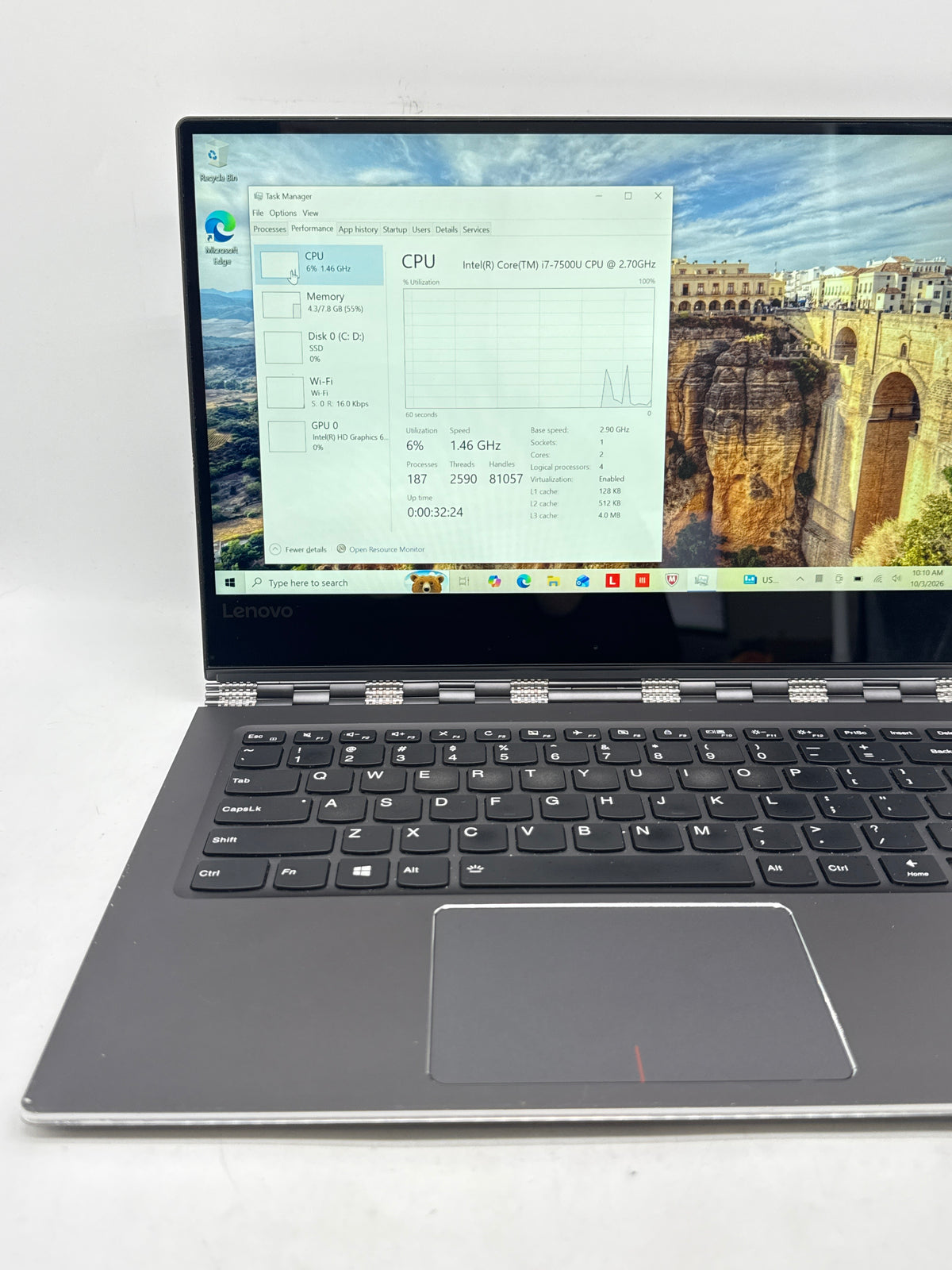 Lenovo Yoga 910-13IKB 13in Core i7 7500U 8GB RAM 256GB SSD - Read