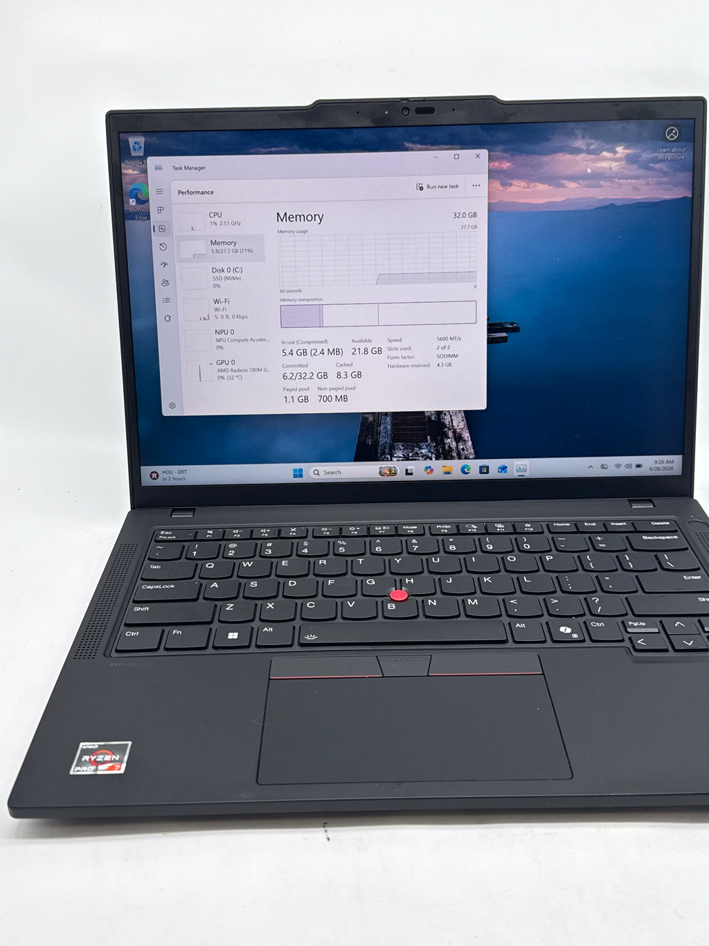 Lenovo ThinkPad P14s Gen 5 AMD Ryzen 7 Pro 8840HS 32GB Ram 2TB SSD - Used