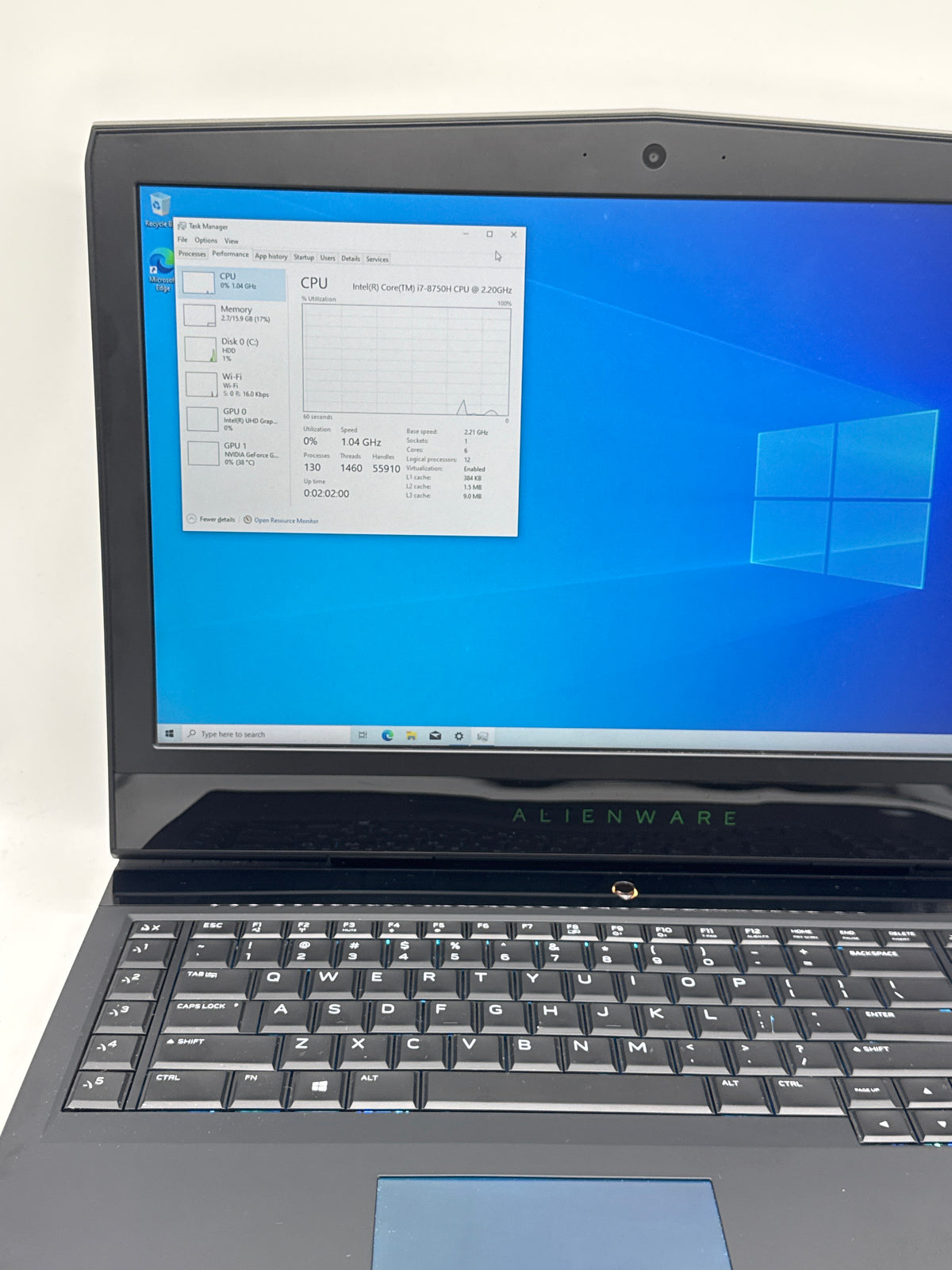 Alienware 17 R5 Core i7-8750H 16GB RAM 1TB HDD GTX 1070 17.3in - Bad HDD
