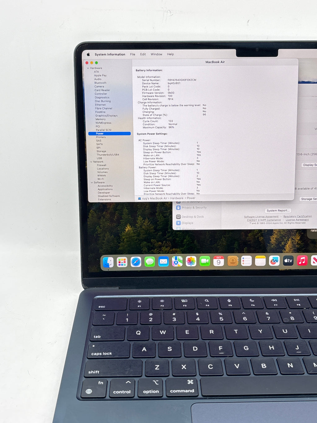 Apple MacBook Air 13in M3 A3113 8GB RAM 512GB SSD Midnight - Used
