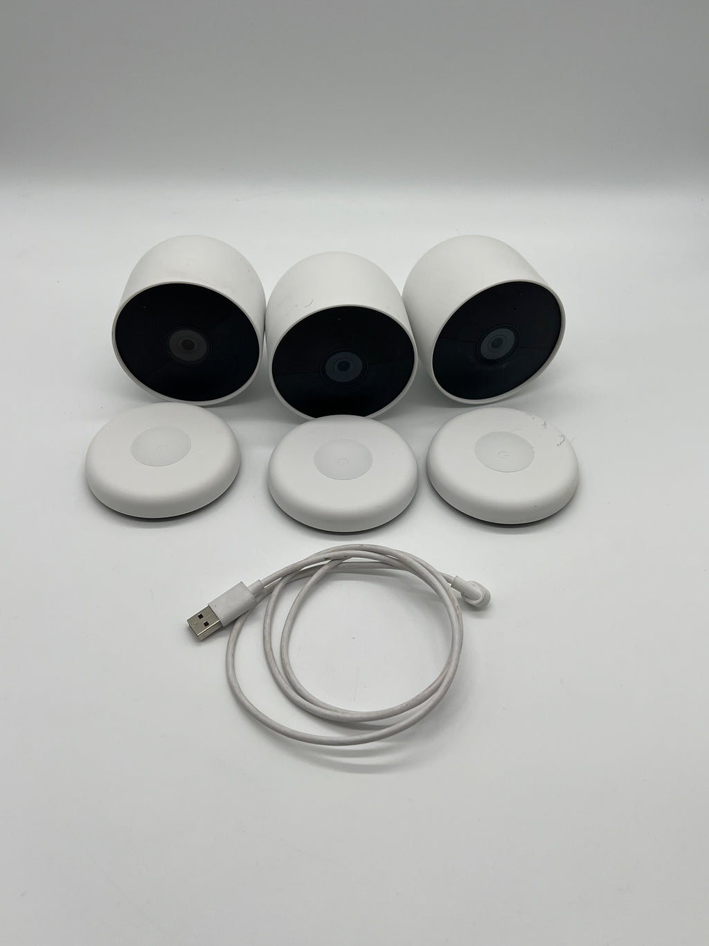 Lot of 3 - Google Nest Cam 2nd Gen White 1080p Indoor/Outdoor