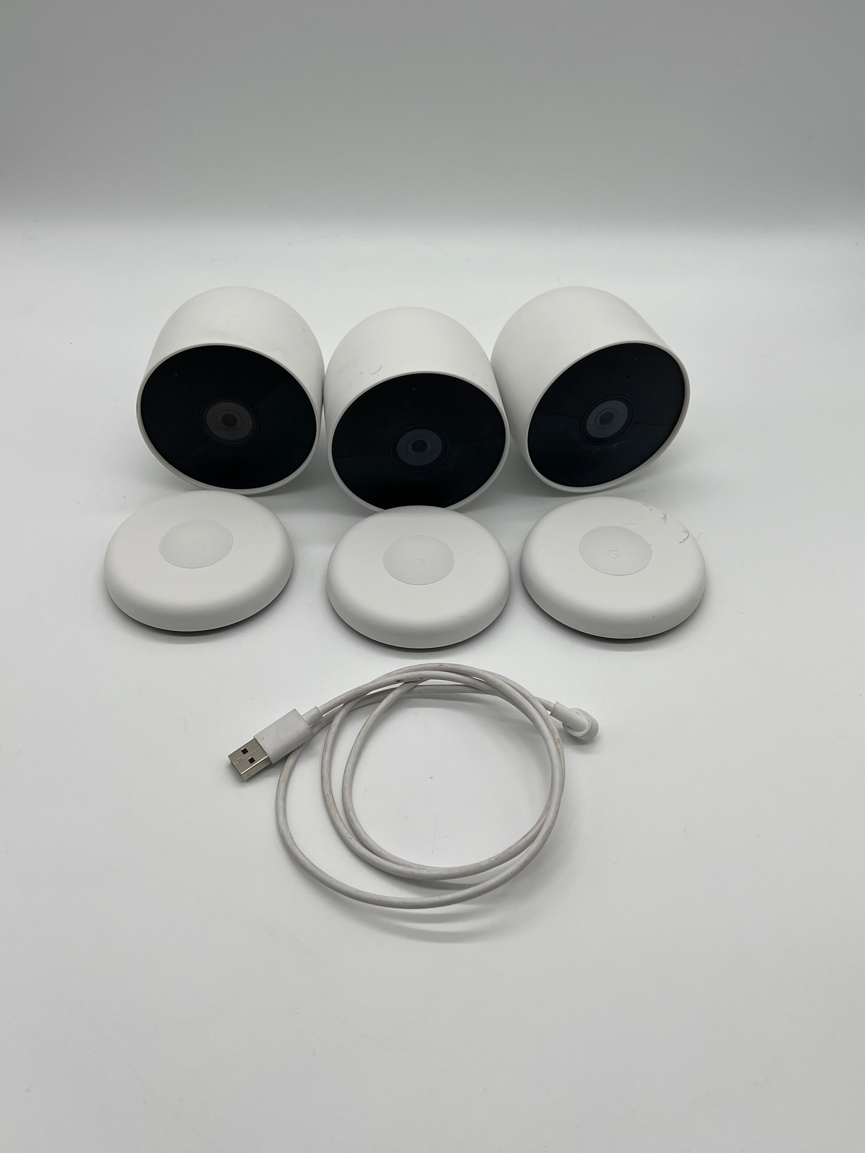 Lot of 3 - Google Nest Cam 2nd Gen White 1080p Indoor/Outdoor