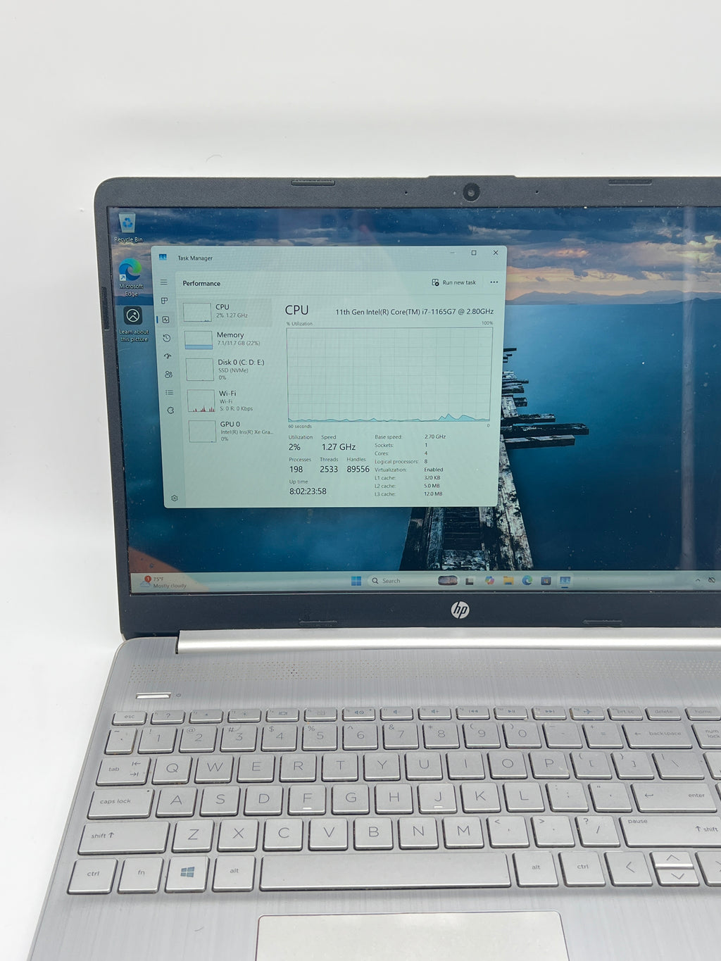 HP Laptop 15t-dy200 i7-1165G7 32GB RAM 1TB SSD - Used