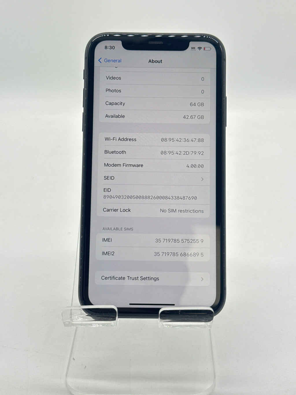 Apple iPhone 11 64GB Unlocked Grey - Used