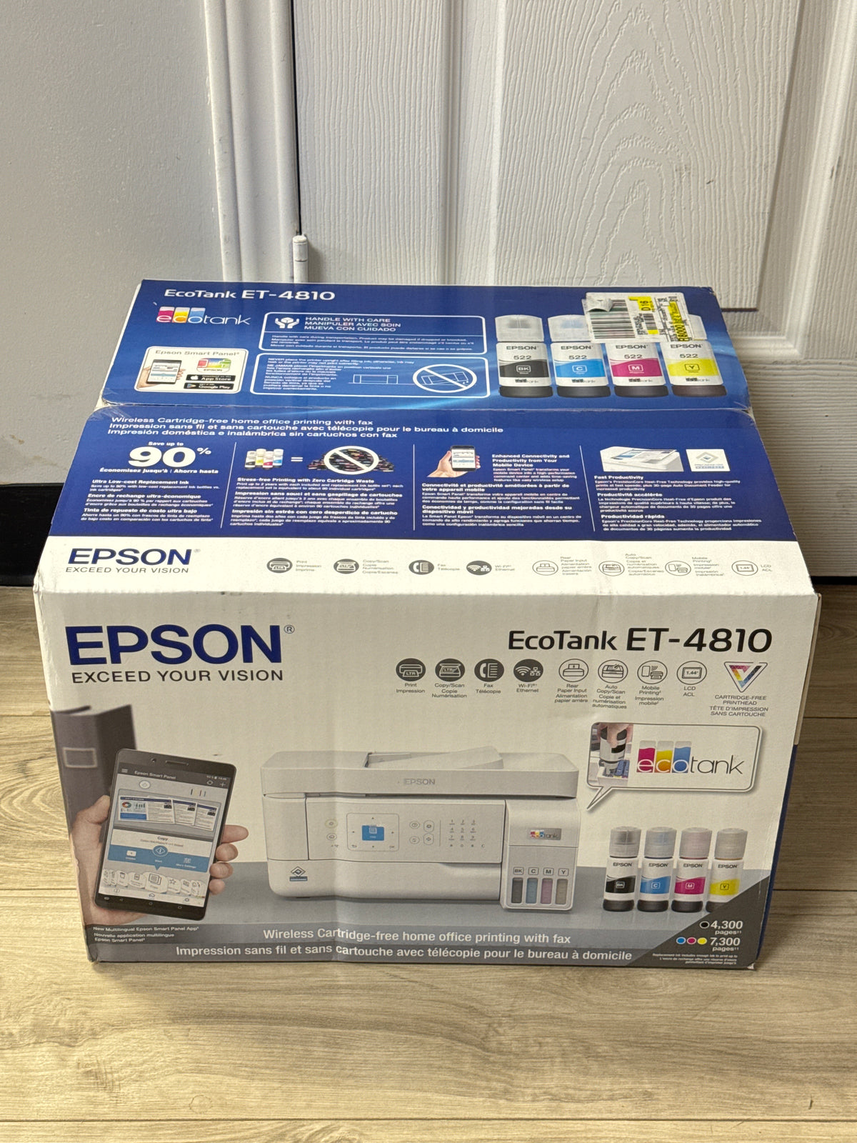 Epson EcoTank ET-4810 Wireless Color Supertank Printer Scan Copy Fax - New