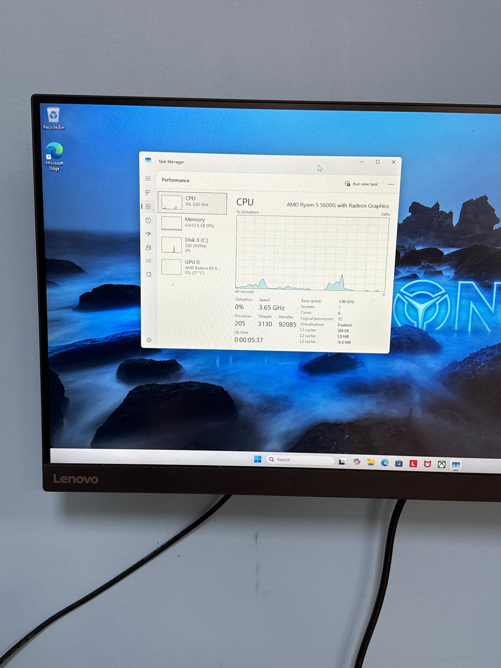 Lenovo Legion PC Ryzen 5 5600G 64GB RAM 512GB SSD RX 6500XT