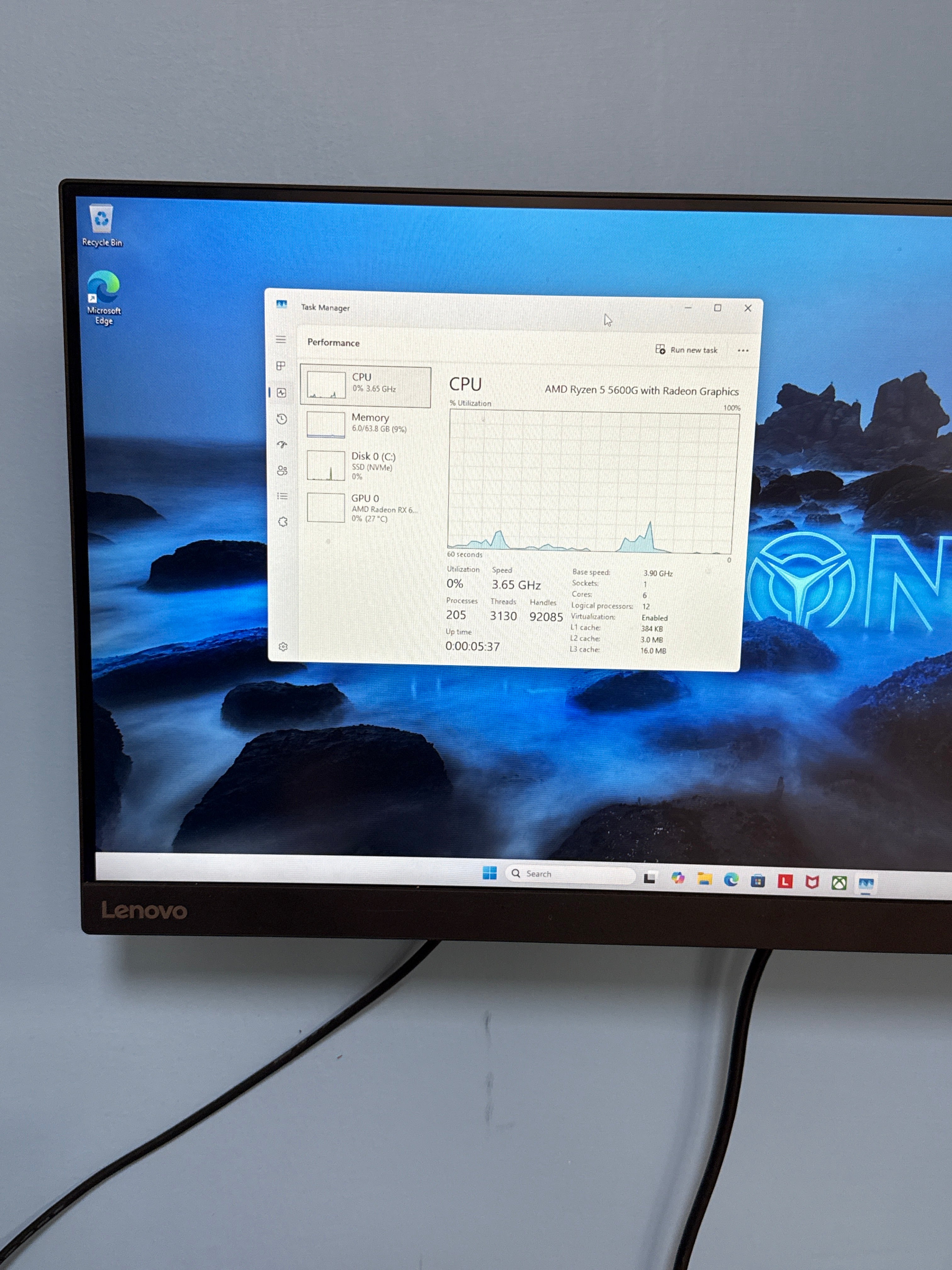 Lenovo Legion PC Ryzen 5 5600G 64GB RAM 512GB SSD RX 6500XT