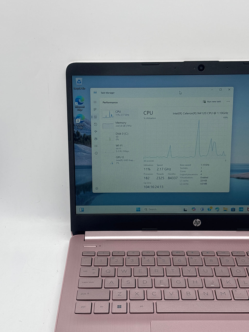 HP 14-cf2112wm 14" Intel N4120 4GB RAM 64GB SD Pink - Used