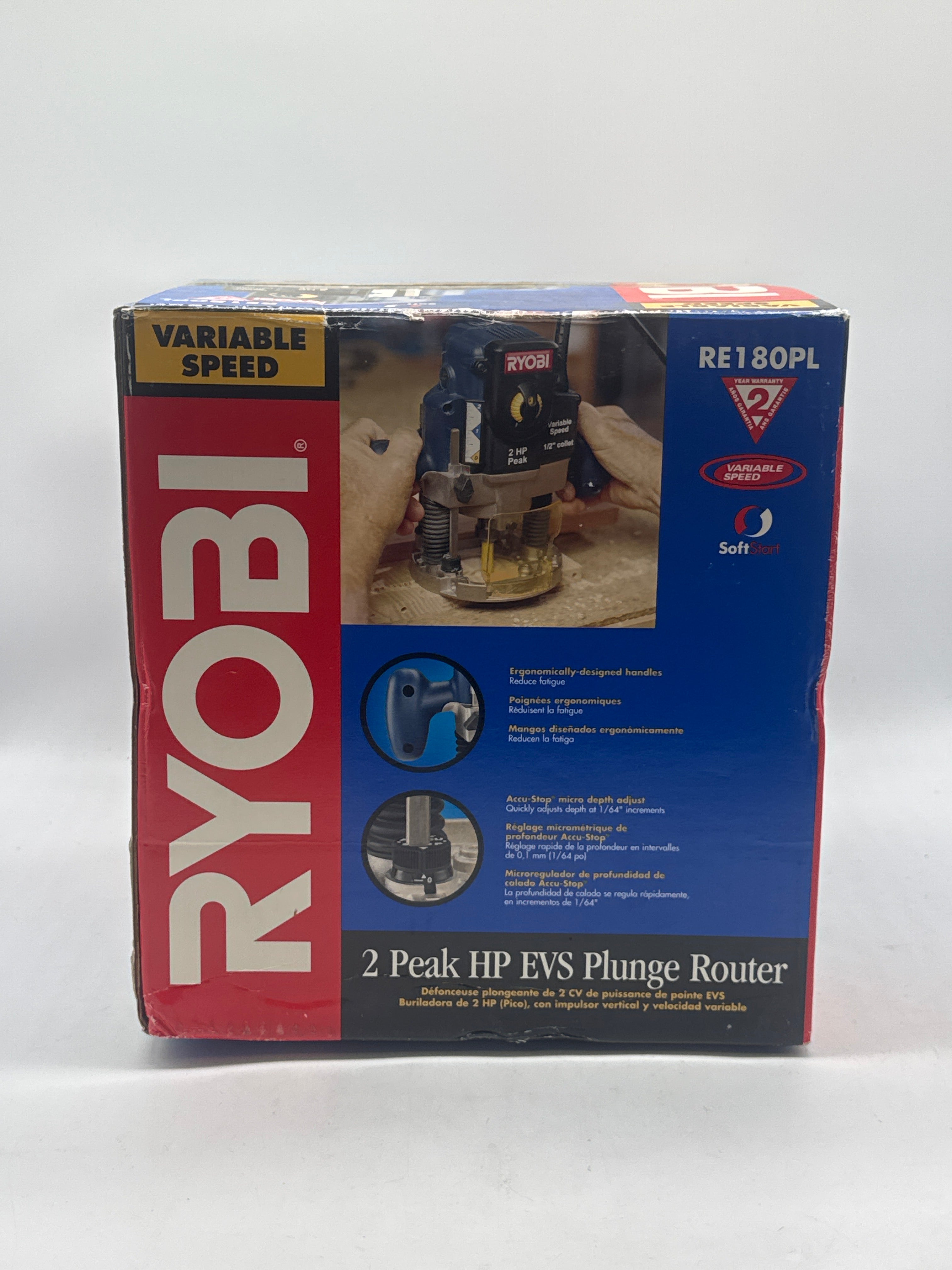 Ryobi RE180PL 2 Peak HP Plunge Router New In Box