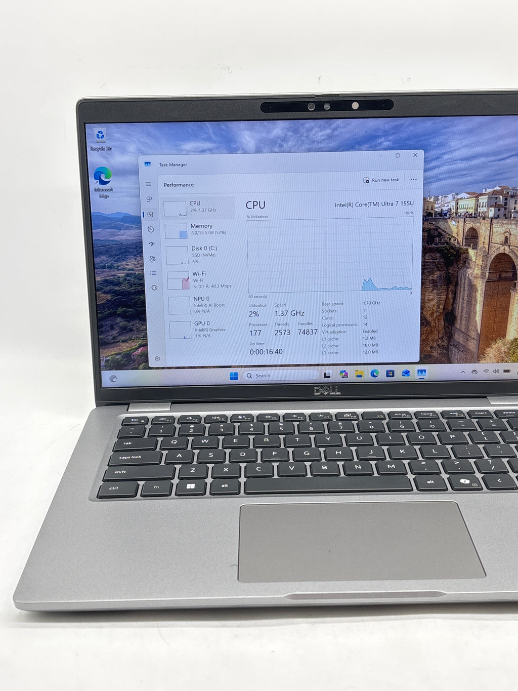 Dell Precision 3490 Intel Core Ultra 7 155U 16GB RAM 512GB SSD 14in Gray - Used