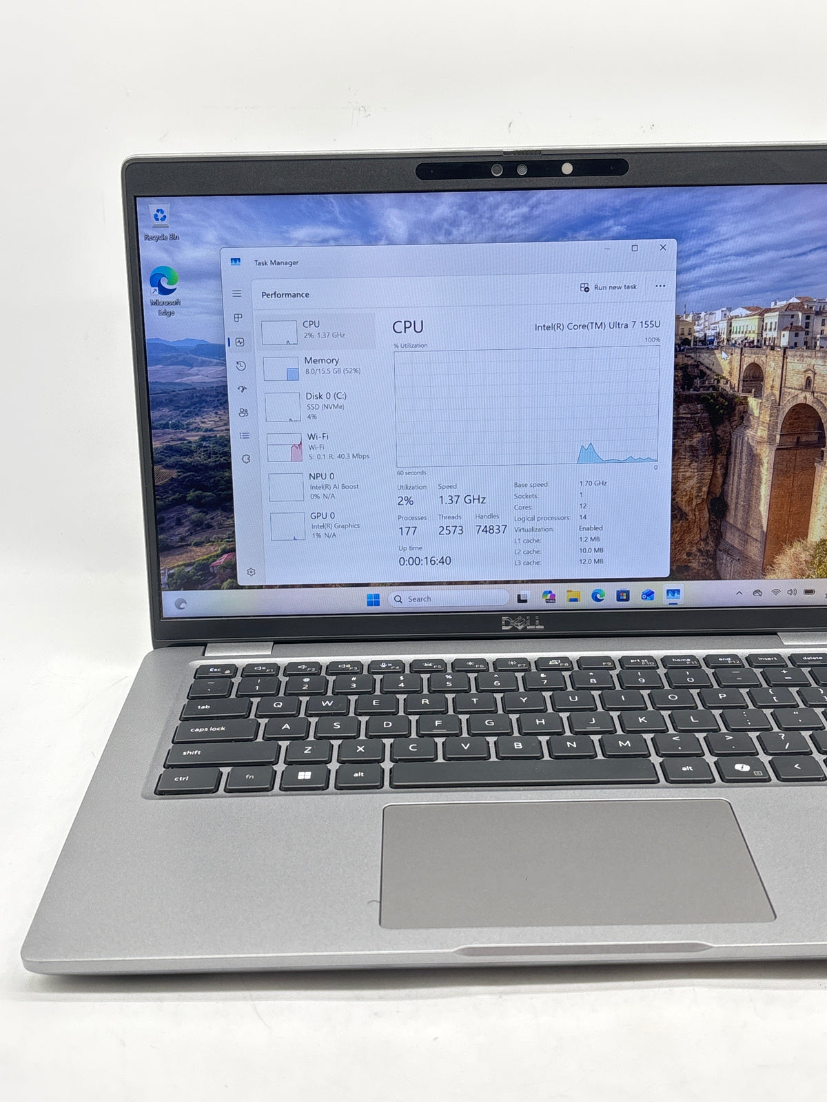 Dell Precision 3490 Intel Core Ultra 7 155U 16GB RAM 512GB SSD 14in Gray - Used